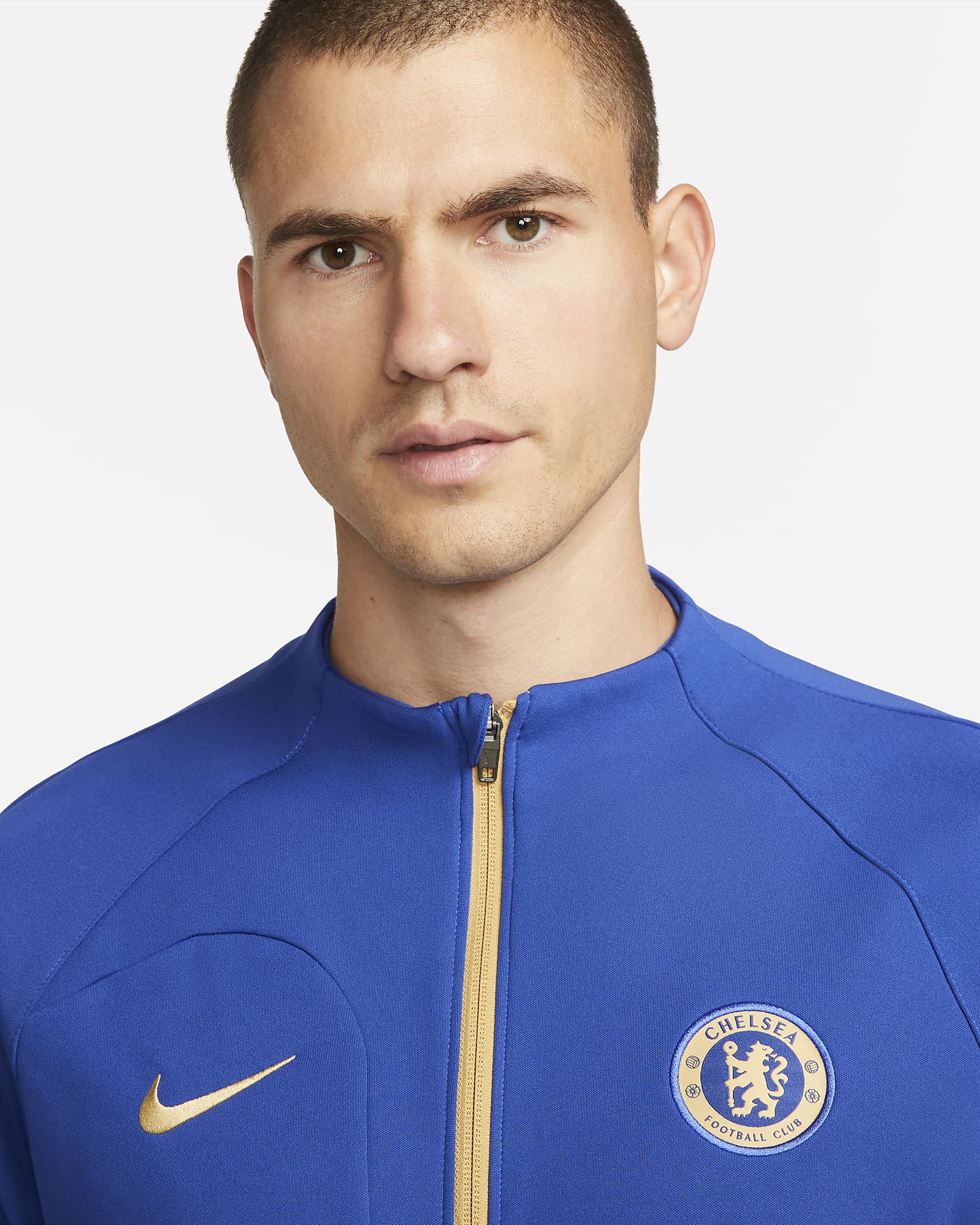 Chelsea F.C. Academy Pro Men's Nike Full-Zip Knit Football Jacket. Nike CA