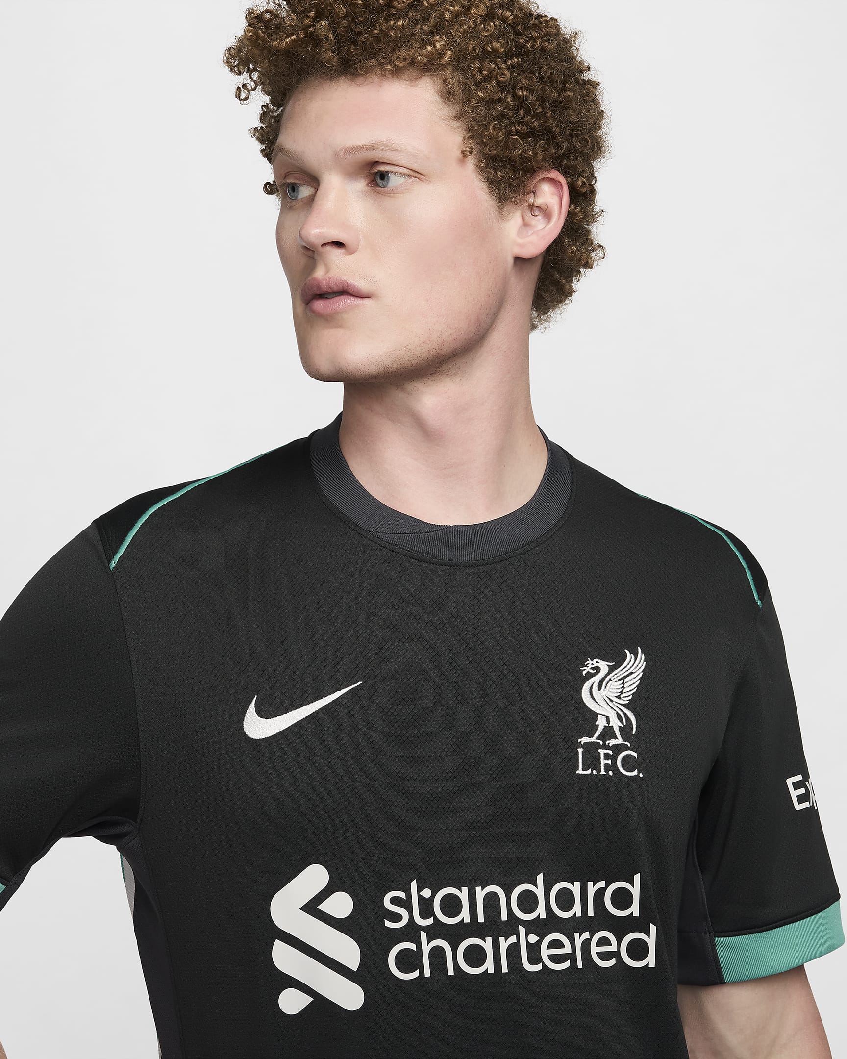 เสื้อแข่งฟุตบอล Replica ผู้ชาย Nike Dri-FIT Liverpool FC 2024/25 Stadium Away - ดำ/Anthracite/Washed Teal/Sail