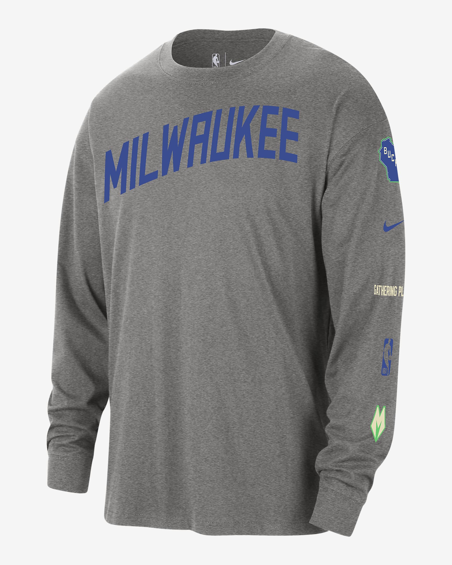 Milwaukee Bucks 2023/24 City Edition Men's Nike NBA Max90 Long-Sleeve T ...