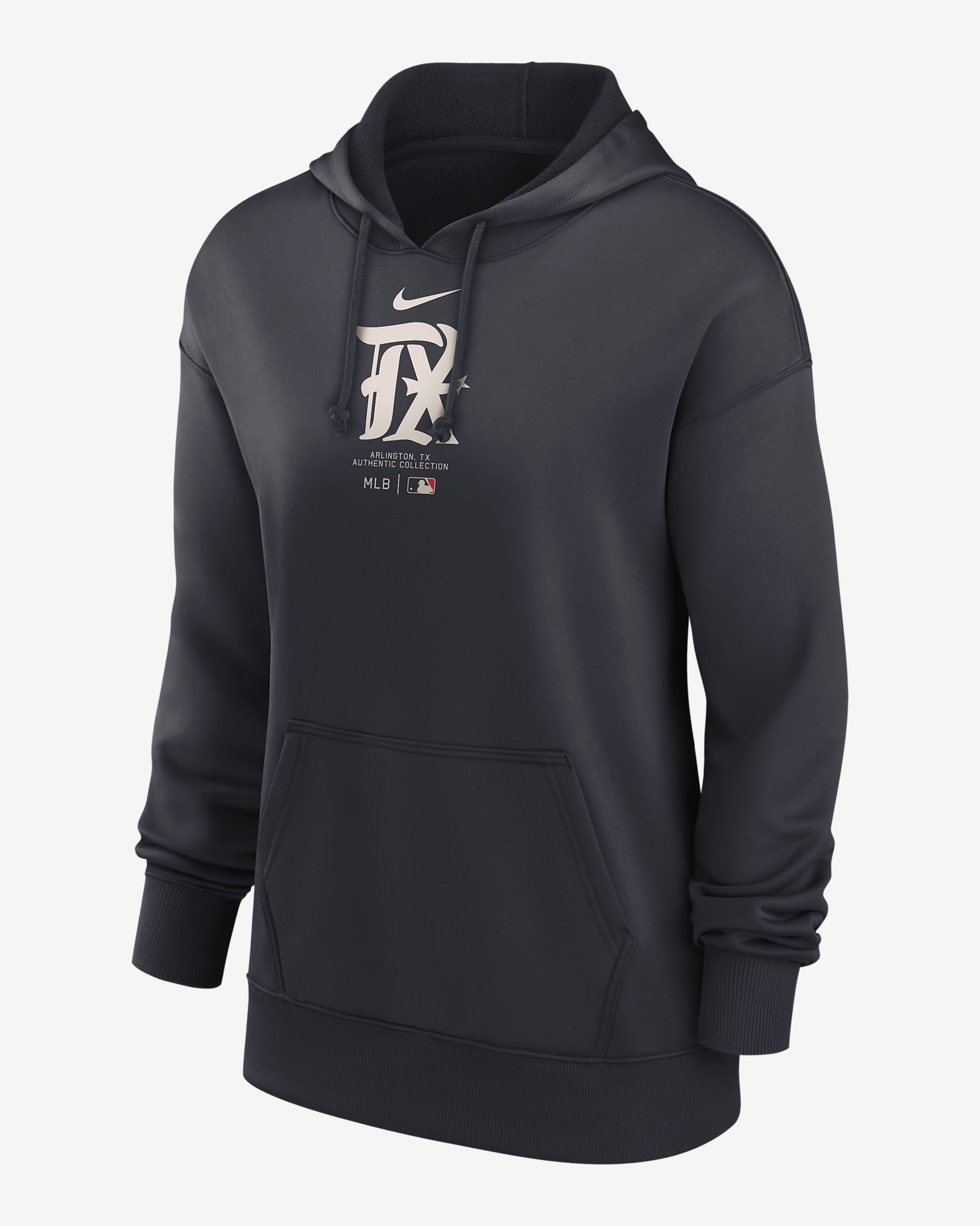 Sudadera con gorro sin cierre Nike Dri-FIT de la MLB para mujer Texas ...