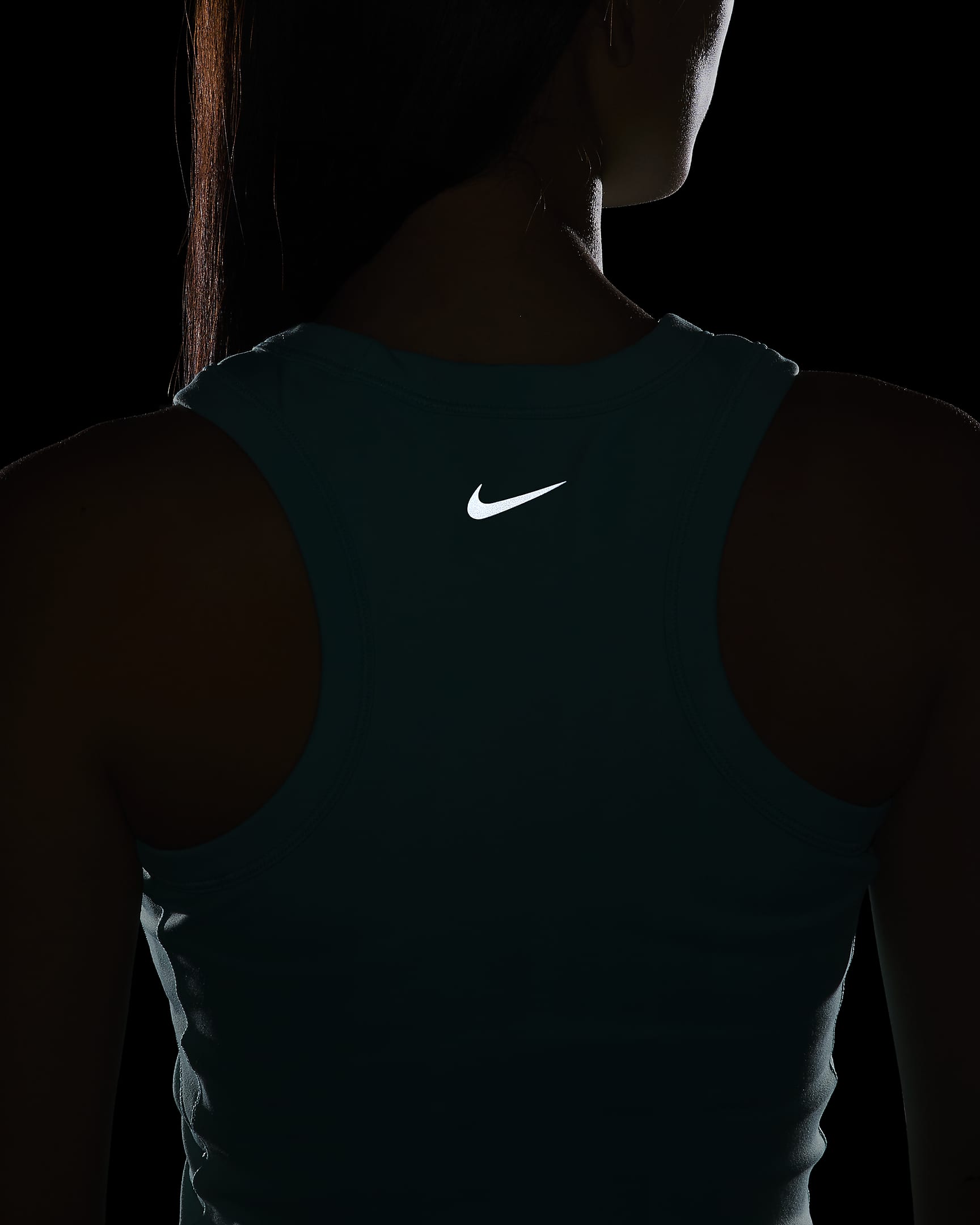 Nike One Fitted Women's Dri-FIT Cropped Tank Top - Green Frost/Black