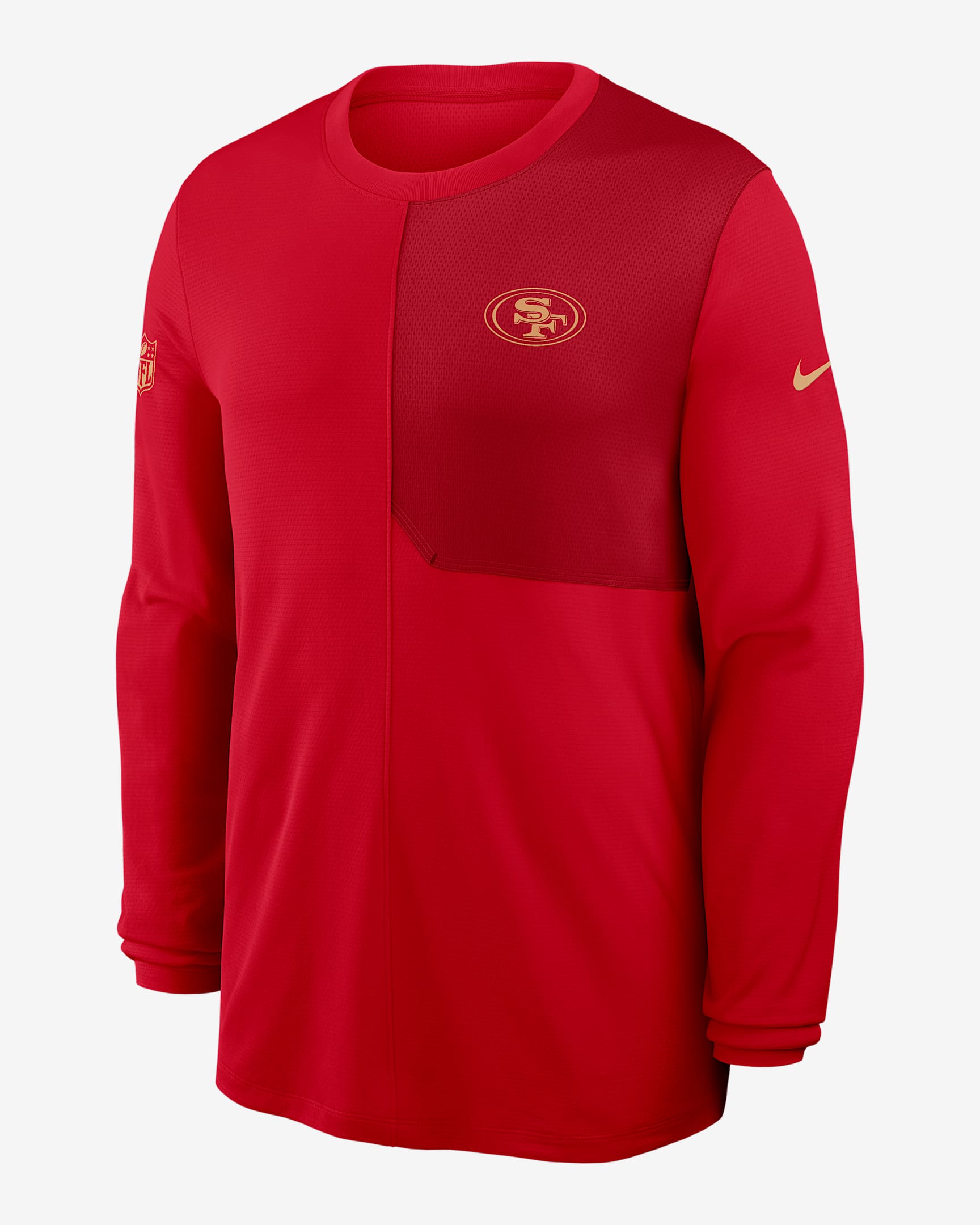 Playera de manga larga Nike Dri-FIT de la NFL para hombre San Francisco 49ers Sideline Coach - Rojo
