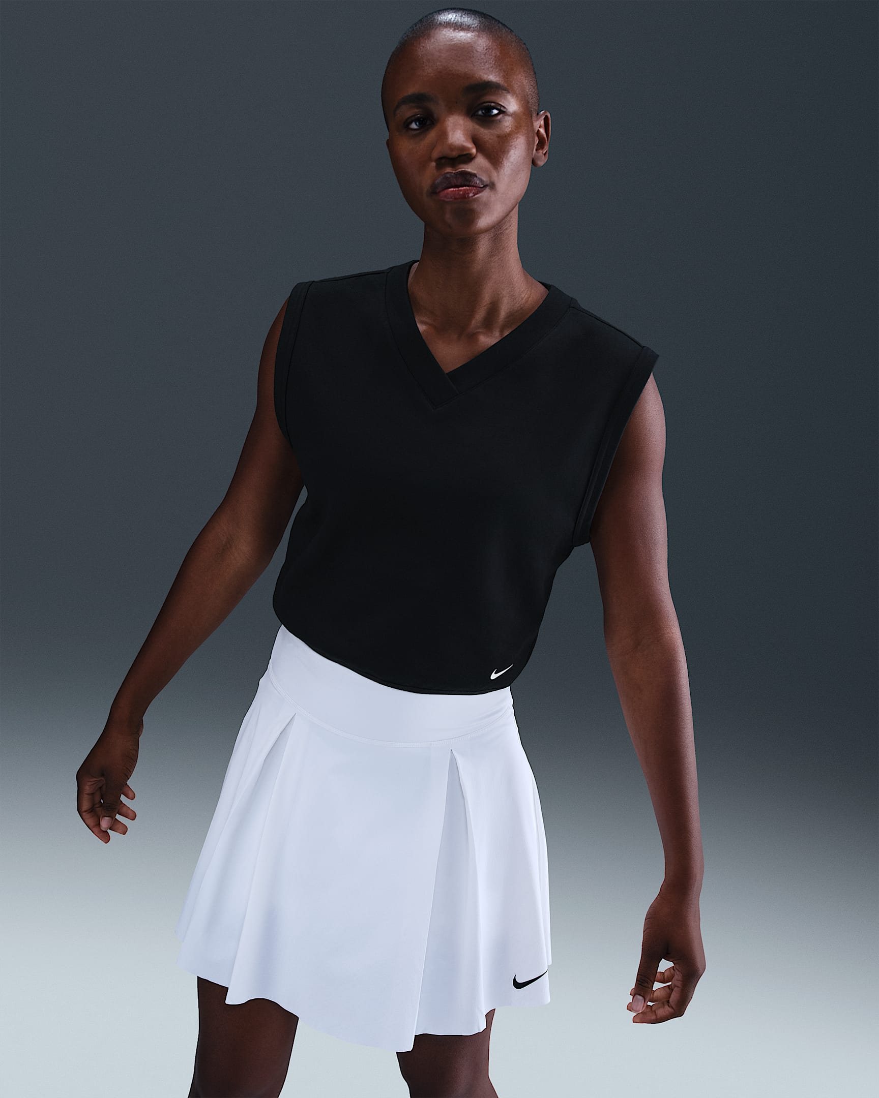 Nike Women's V-Neck Golf Vest - Black/Sail/Sail