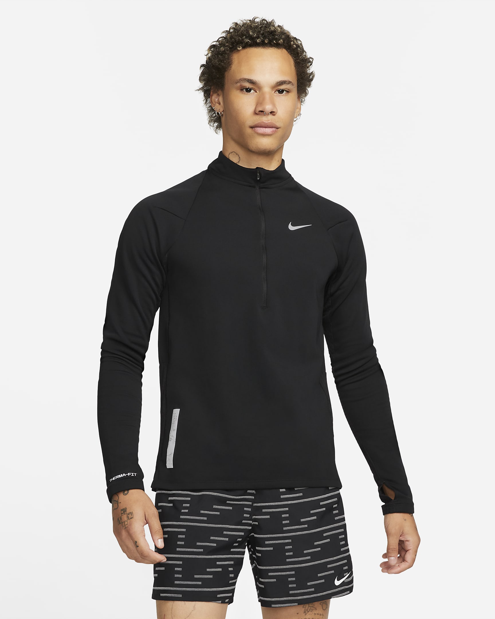 Nike Therma-FIT Run Division Element Men's 1/2-Zip Running Top - Black