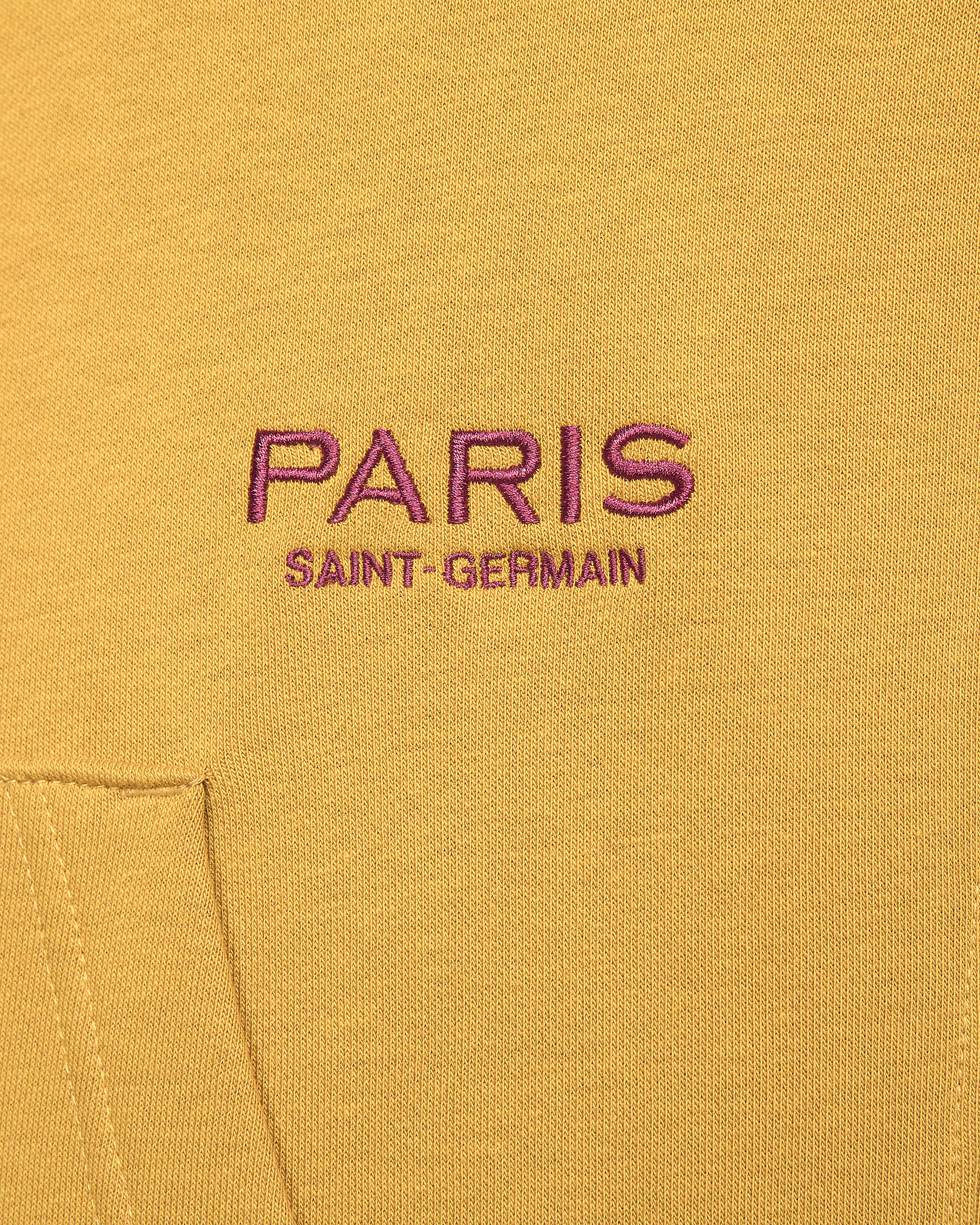 Paris Saint-Germain Club Men's Nike Soccer French Terry Pullover Hoodie - Gold Suede/Team Red