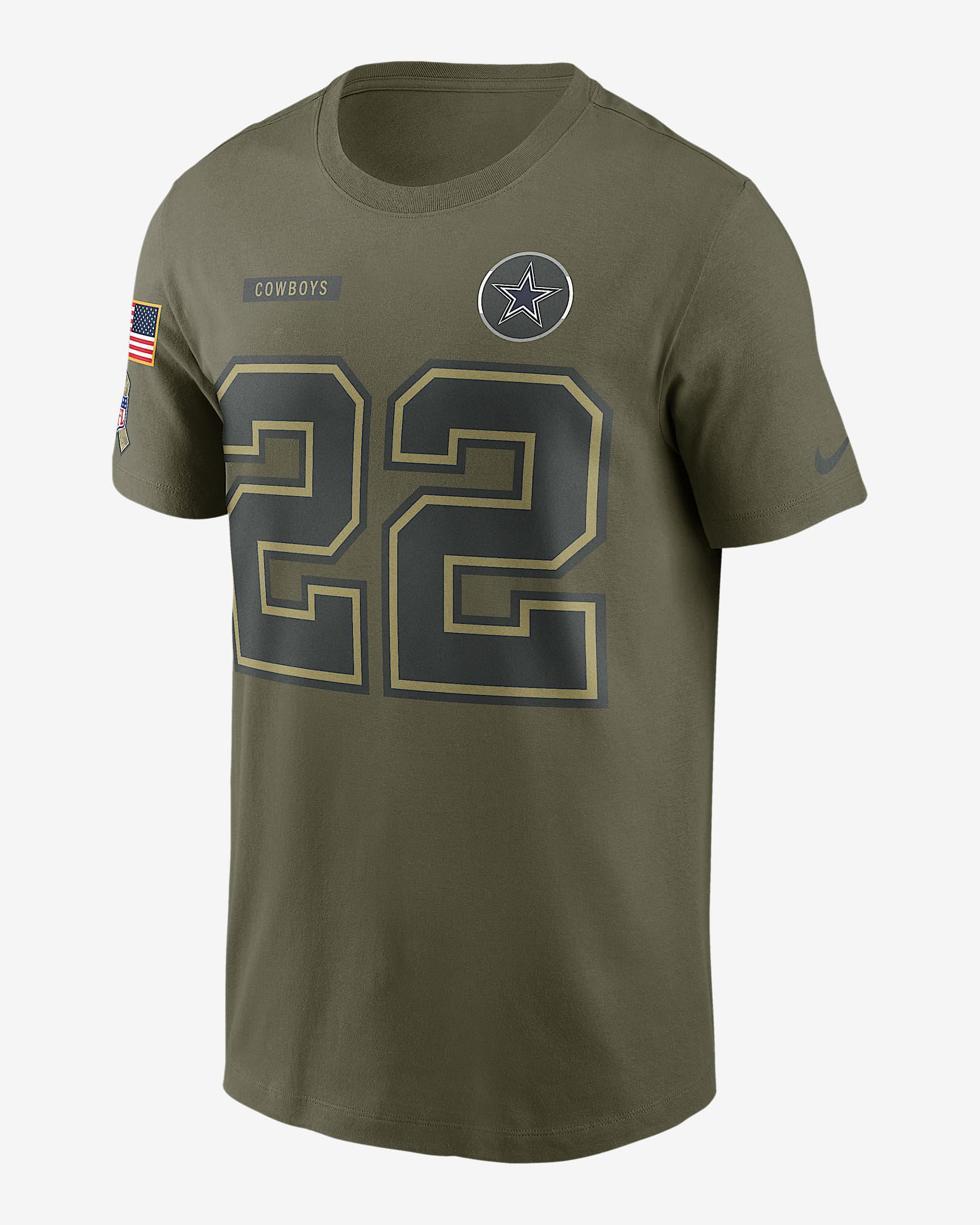 Emmitt Smith Dallas Cowboys Salute To Service Men’s Nike NFL T-Shirt - Olive