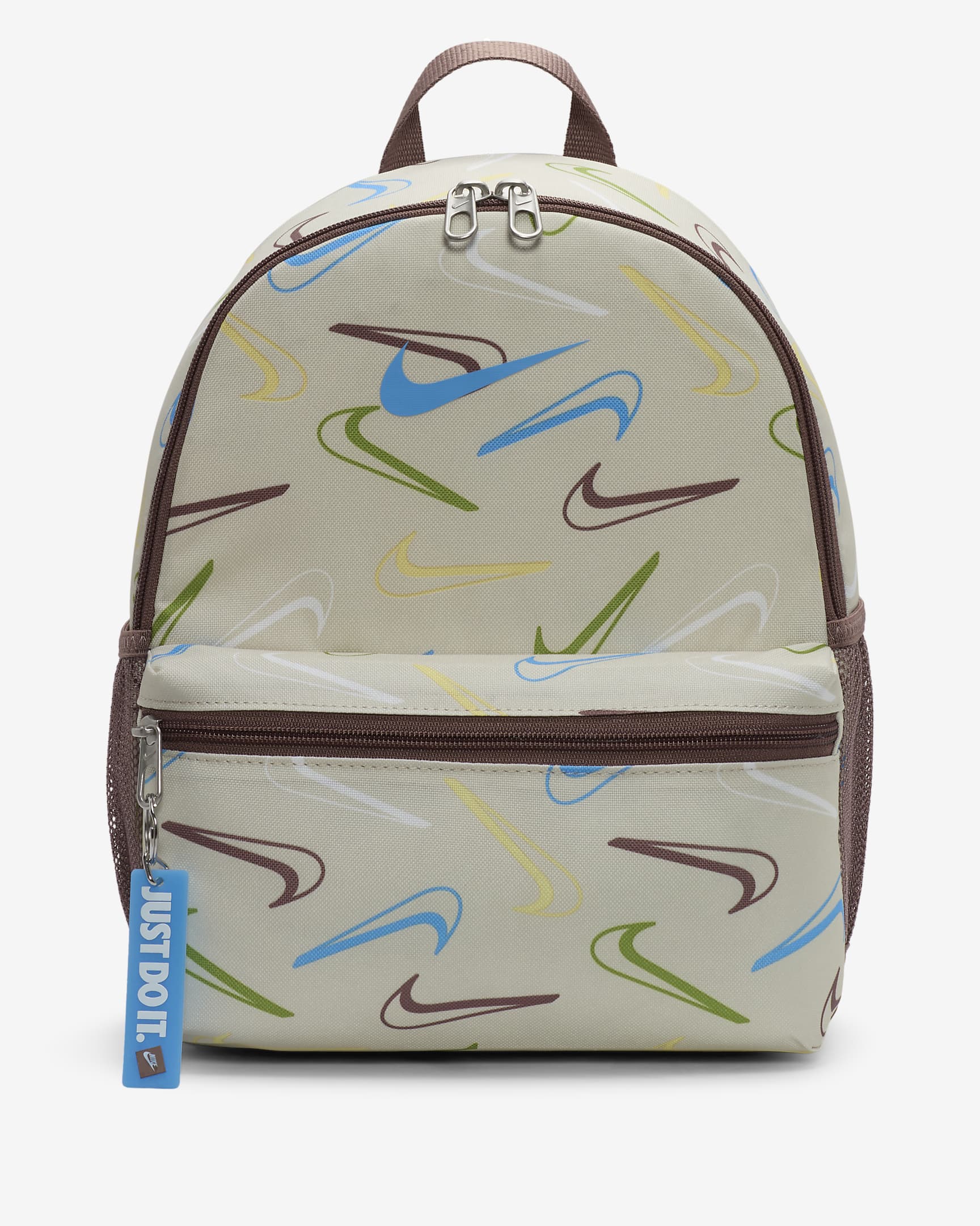 Nike Brasilia JDI Kids' Mini Backpack (11L) - Light Orewood Brown/Smokey Mauve/University Blue