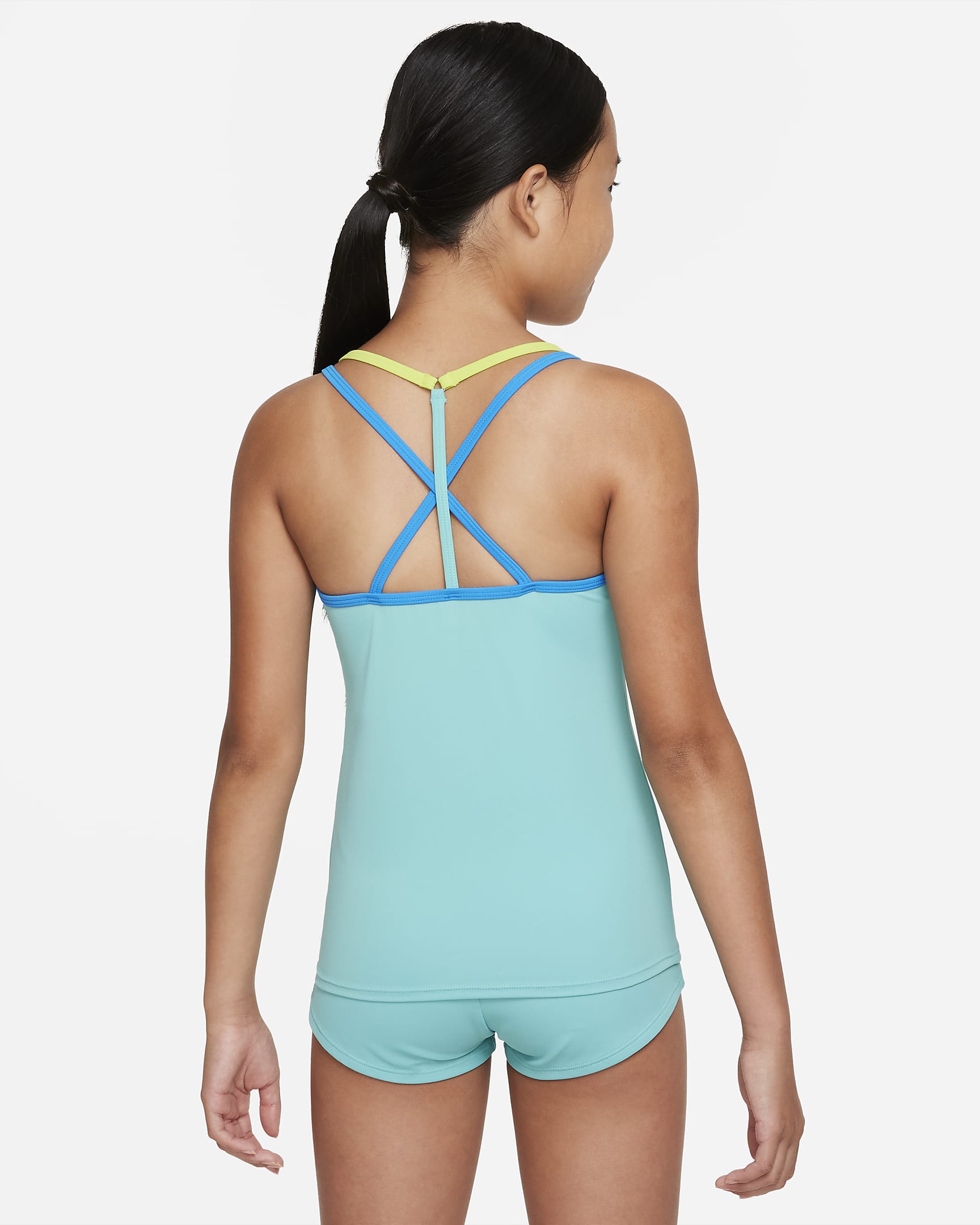 Nike Essential Big Kids' (Girls') T-Crossback Tankini Set - Washed Teal