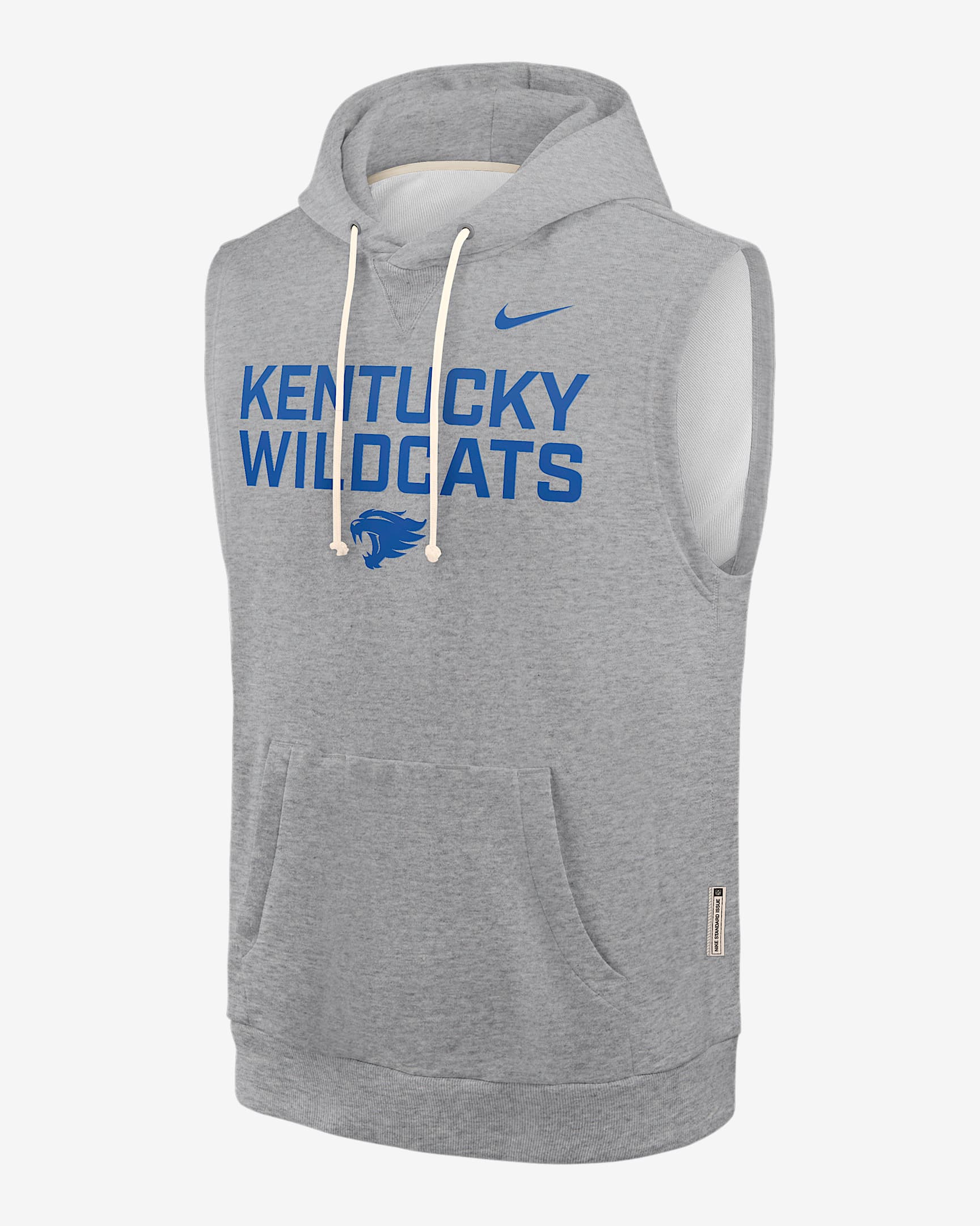 Kentucky Sideline Men's Nike Dri-FIT College Sleeveless Pullover Hoodie - Dark Grey Heather