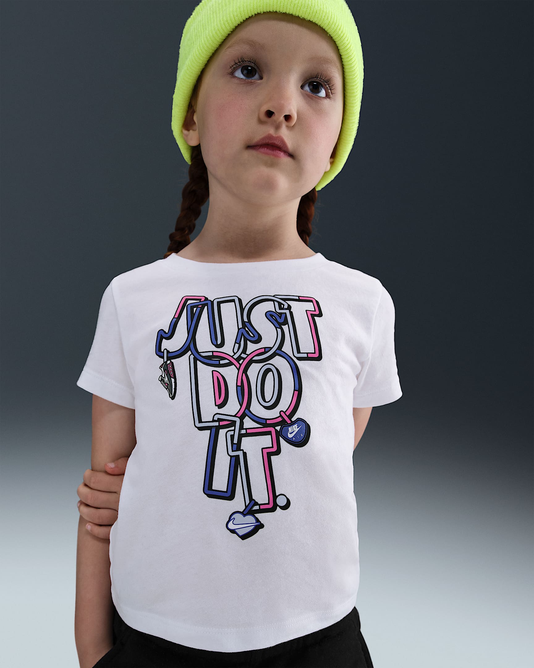 Playera Charm "Just Do It" infantil Nike - Blanco
