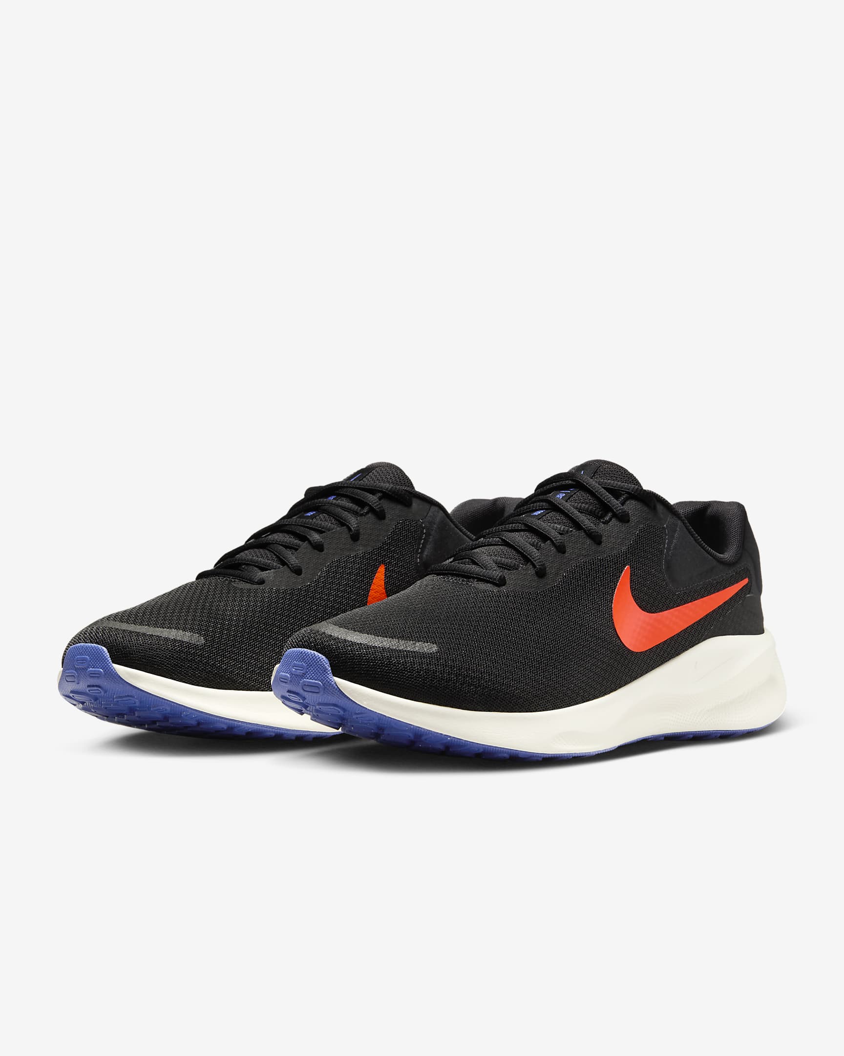 Nike Revolution 7 Men's Road Running Shoes (Extra Wide) - Black/Astronomy Blue/Sail/Hyper Crimson