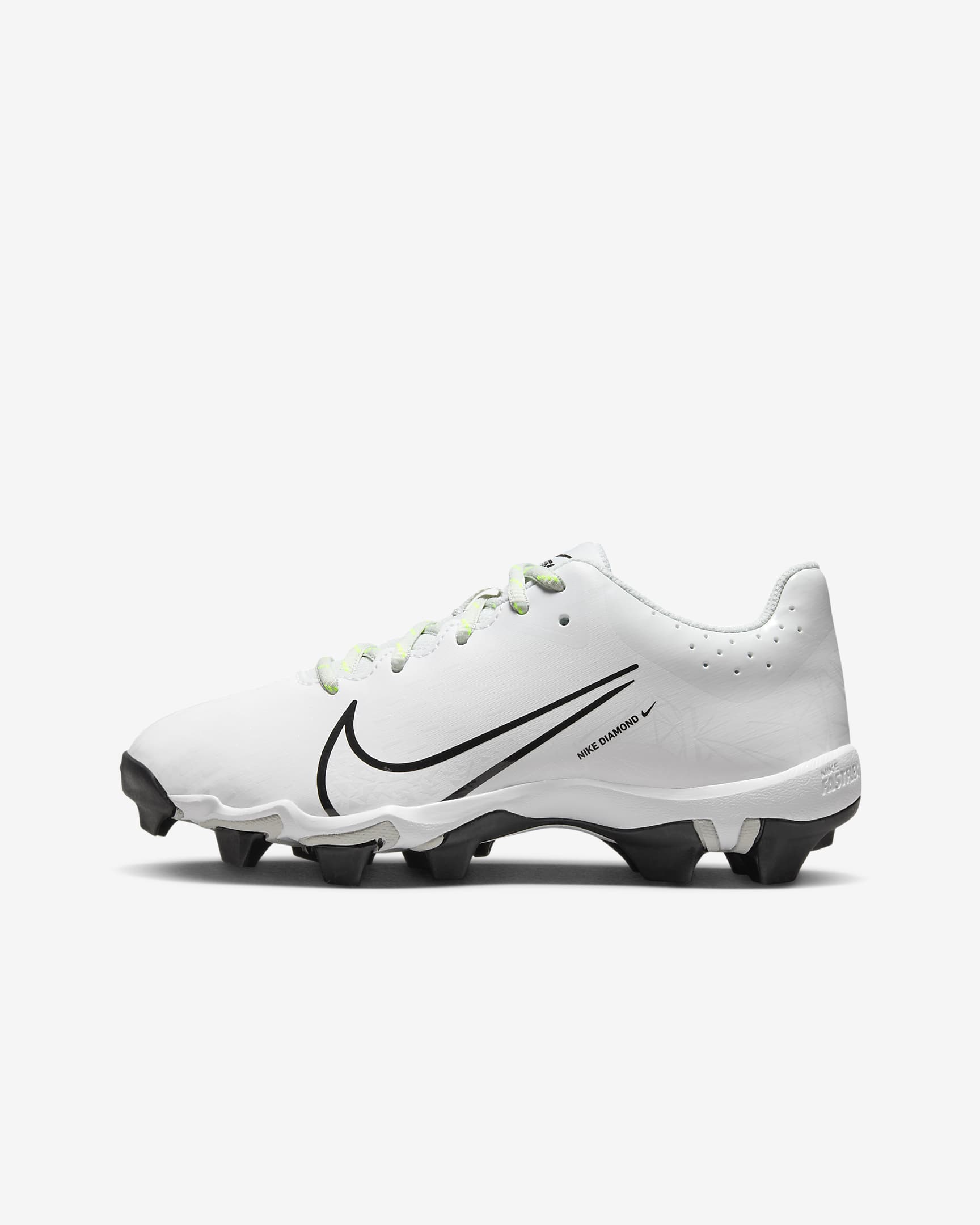 Nike Hyperdiamond 4 Keystone GG Big Kids' Softball Cleats - White/Photon Dust/Volt/Black