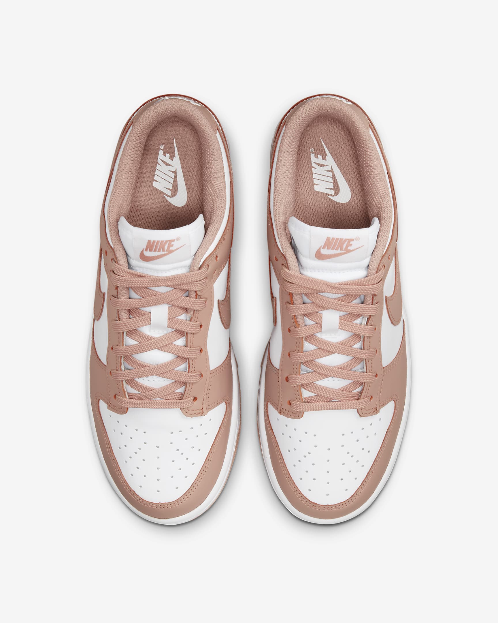 Nike Dunk Low damesko - Hvit/Rose Whisper