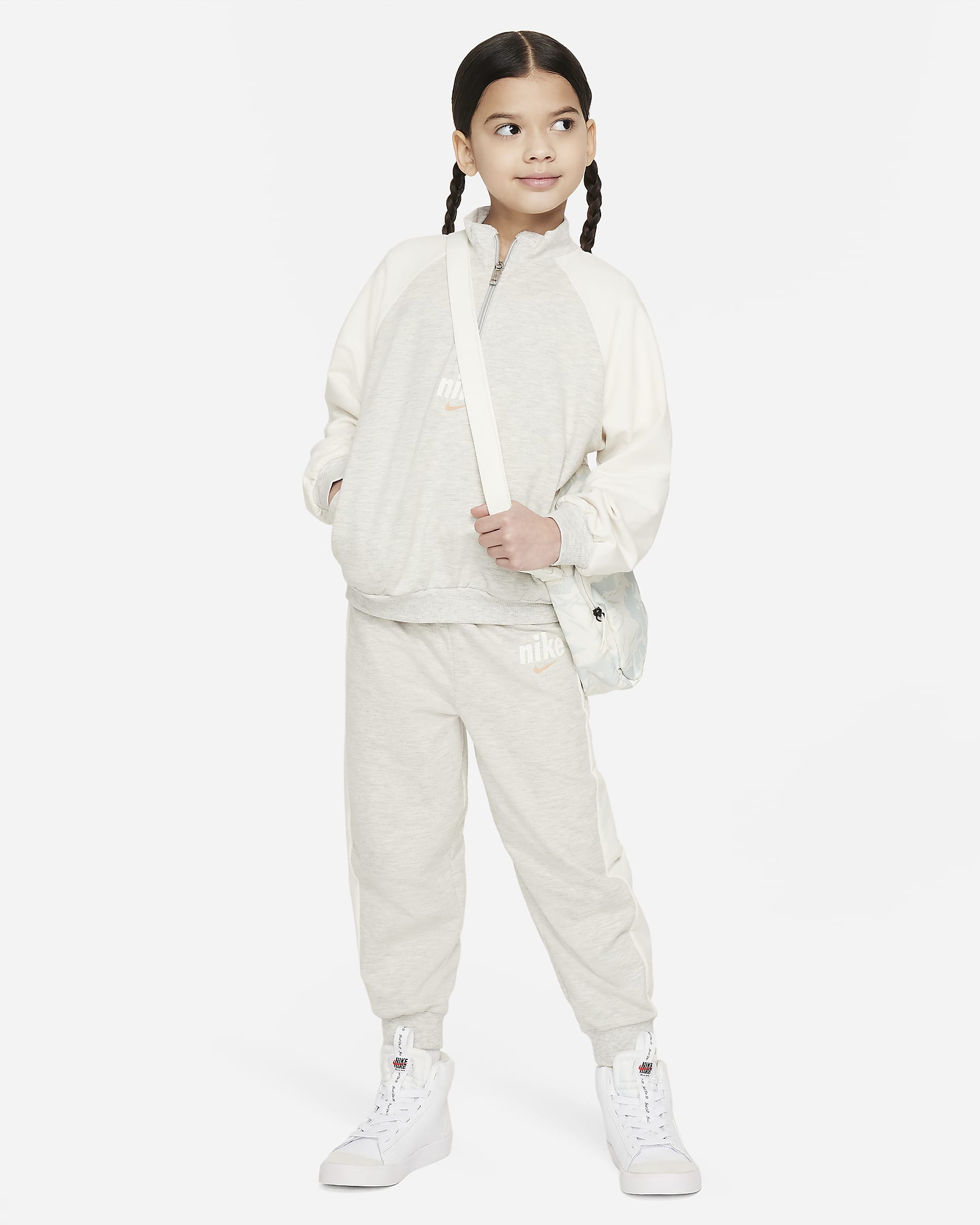 Nike E1D1 Little Kids' 2-Piece Half-Zip Set - Grey Heather