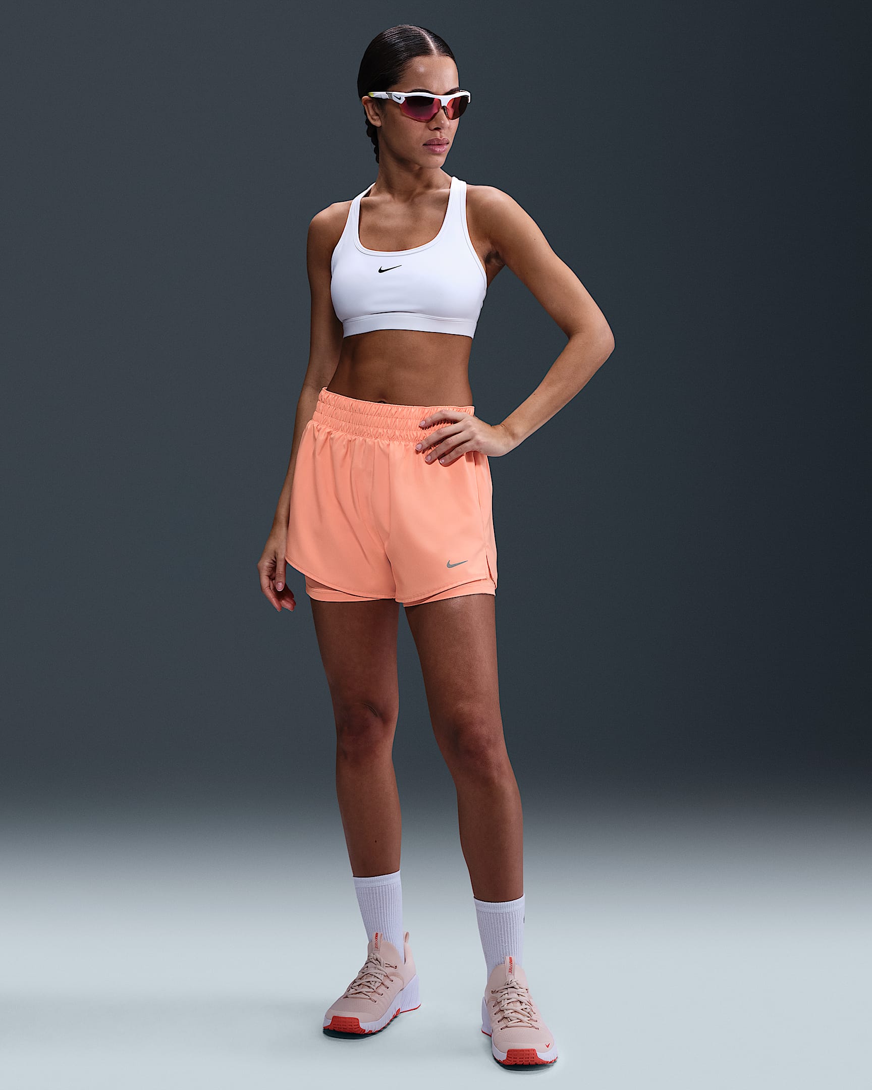 Nike One Women's Dri-FIT High-Waisted 8cm (approx.) 2-in-1 Shorts - Apricot Agate