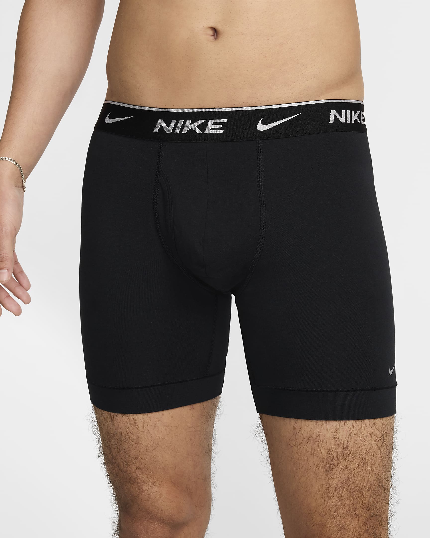 Nike Dri-FIT Essential Cotton Stretch Men's Boxer Briefs (3-Pack) - Silver