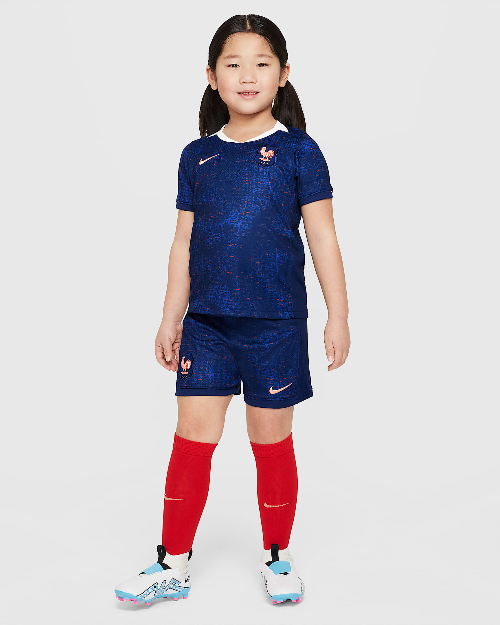 Primera equipación Stadium FFF 2025/26 Equipación de tres piezas Replica Nike Football - Niño/a pequeño/a - Blue Void/University Red/Light Madder Root