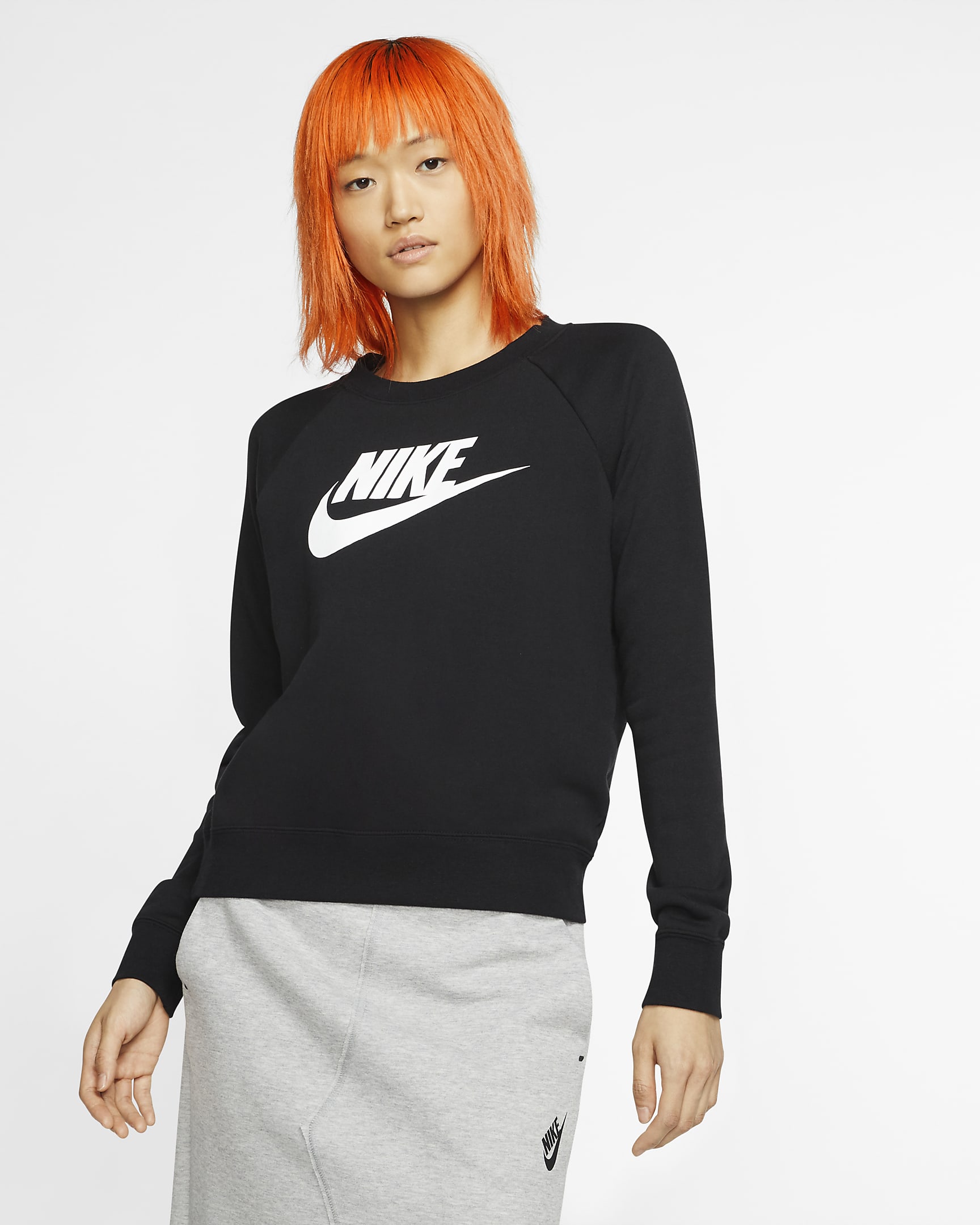 Nike Sportswear Essential Women's Fleece Crew - Black/White