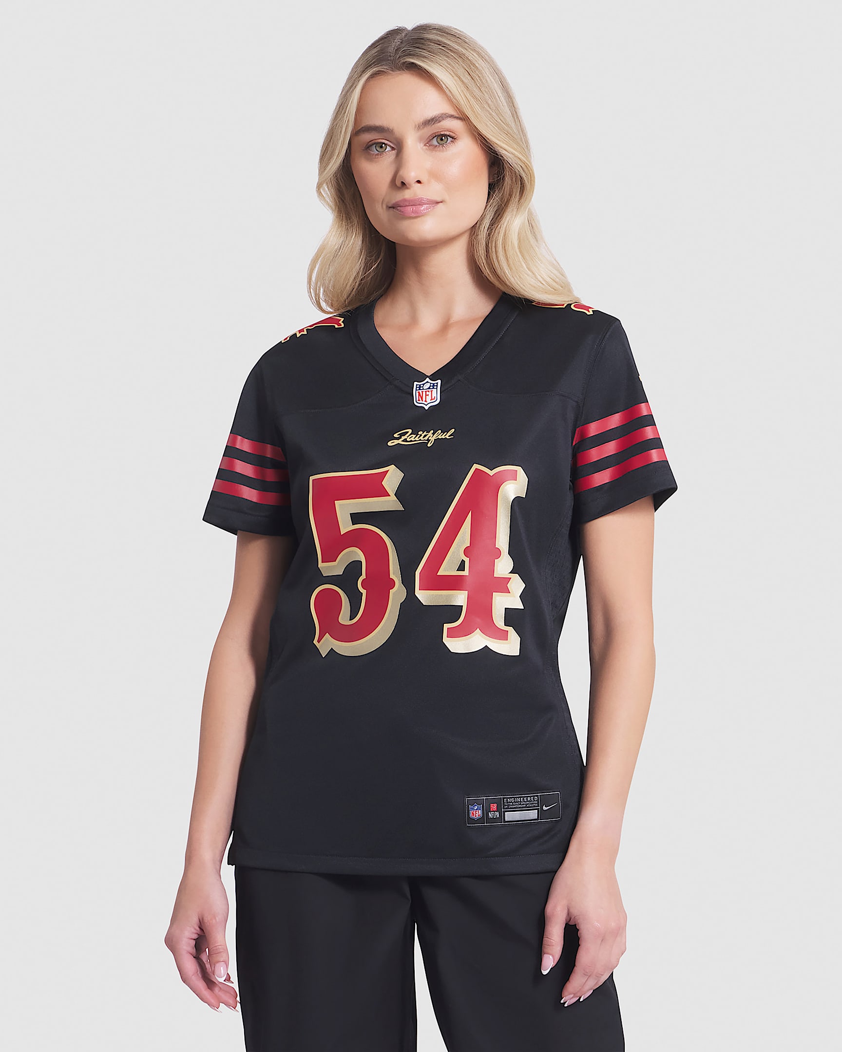 Jersey Nike de la NFL Game para mujer Fred Warner San Francisco 49ers Rivalries Collection - Negro
