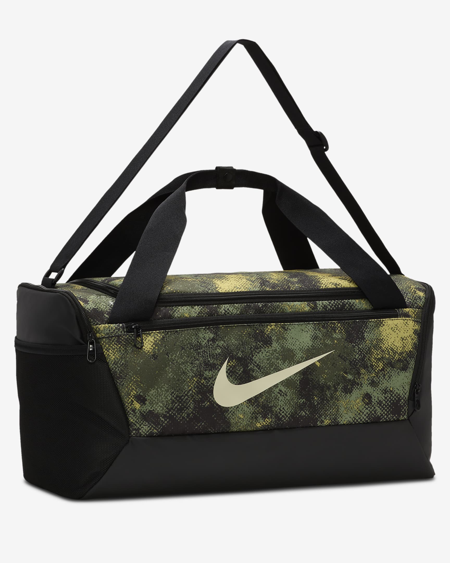 Nike Brasilia Bossa d'esport (petita, 41 l) - Oil Green/Negre/Coconut Milk