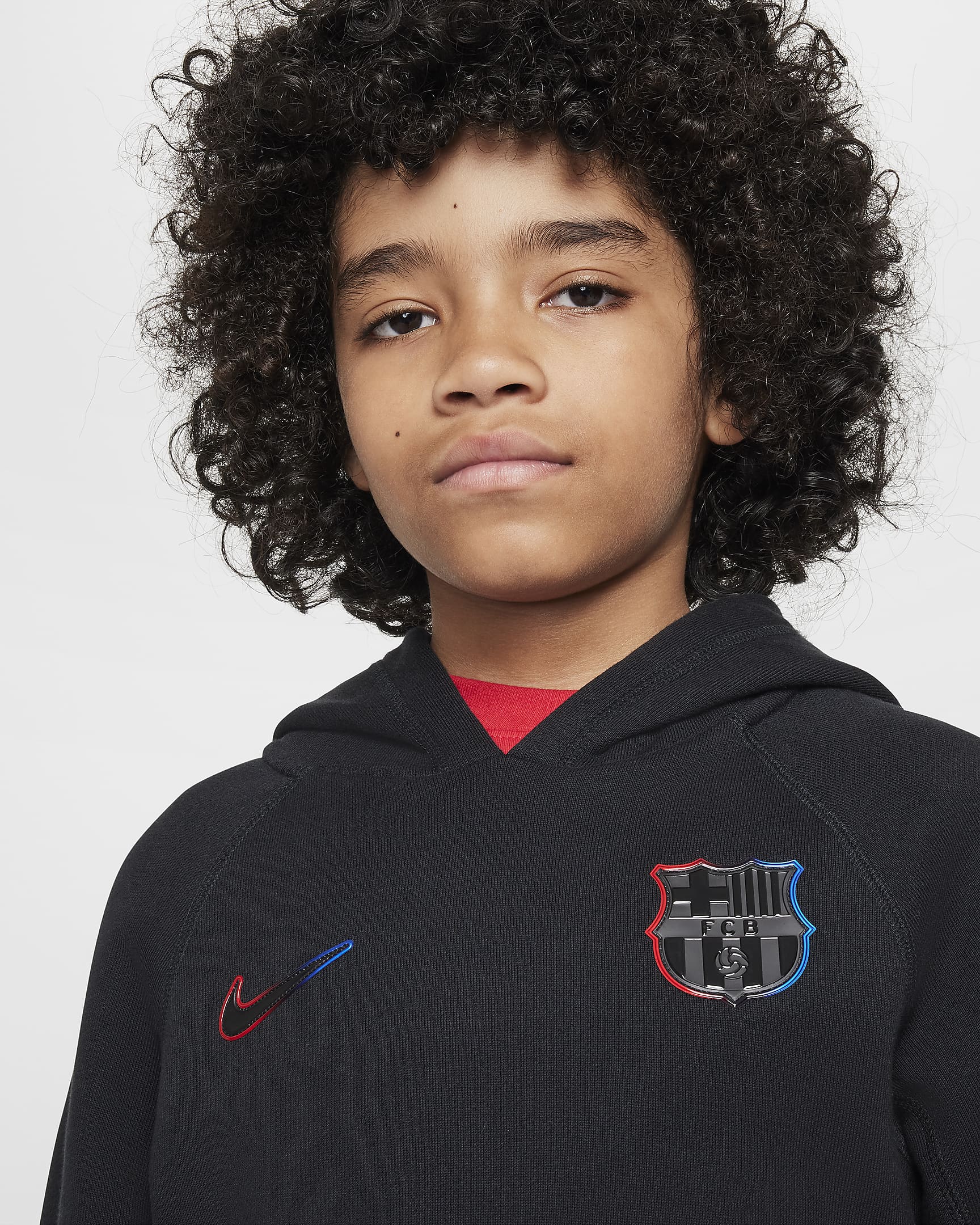 Sweat à capuche de football en Fleece à motif Nike FC Barcelona Away pour ado - Noir