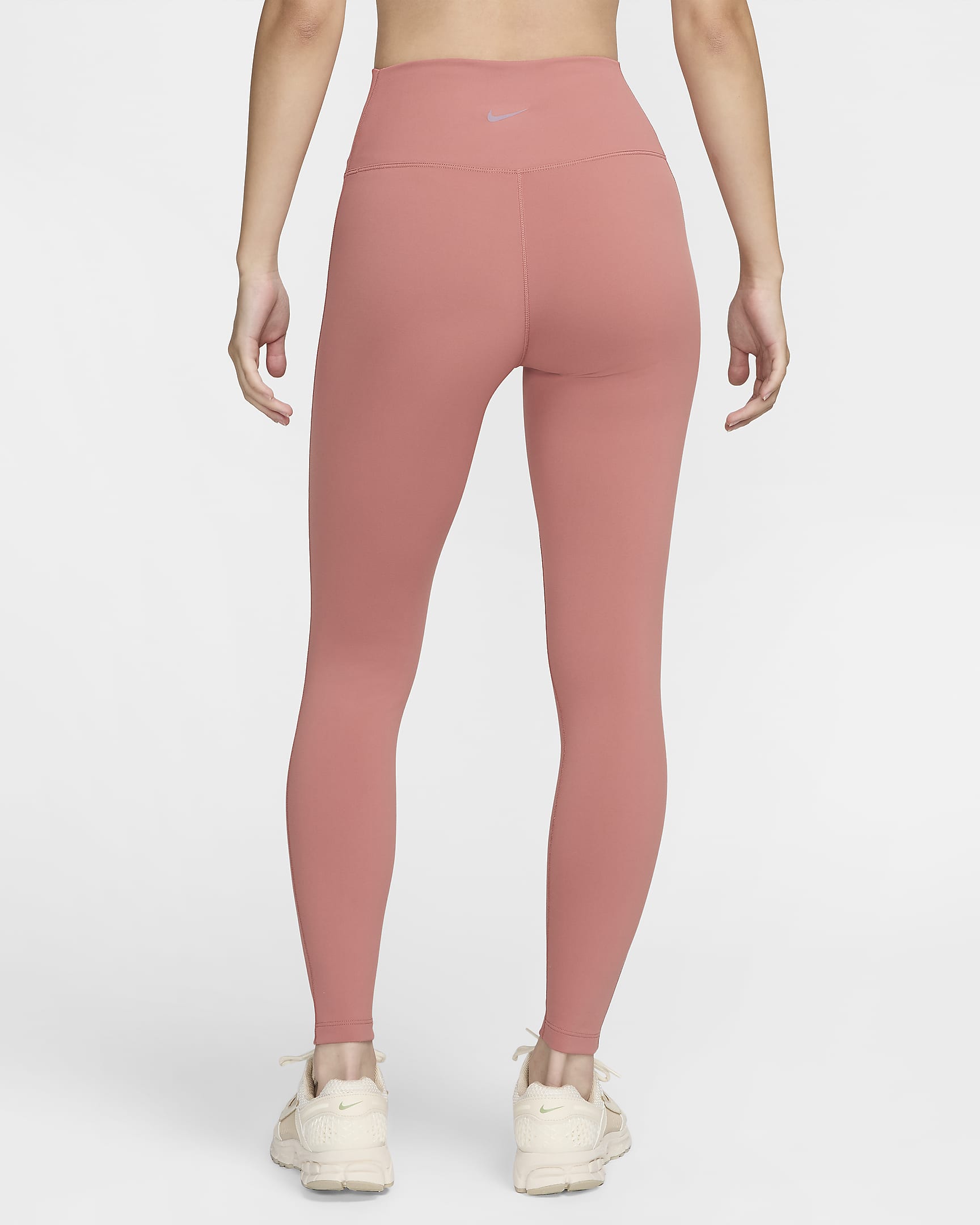 Nike One Seamless Front Women's High-Waisted Full-Length Leggings - Canyon Pink/Black