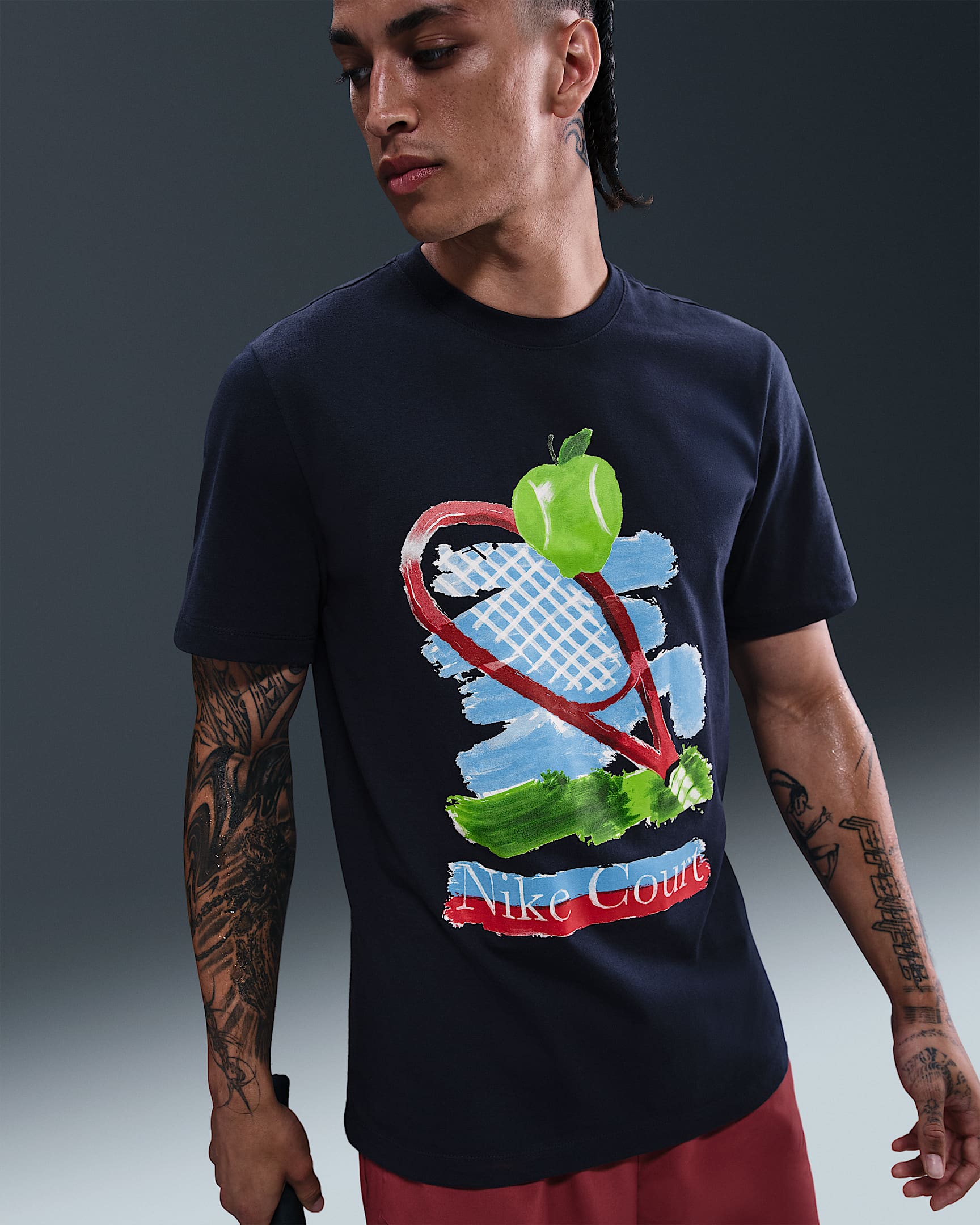 NikeCourt Men's Tennis T-Shirt - Obsidian