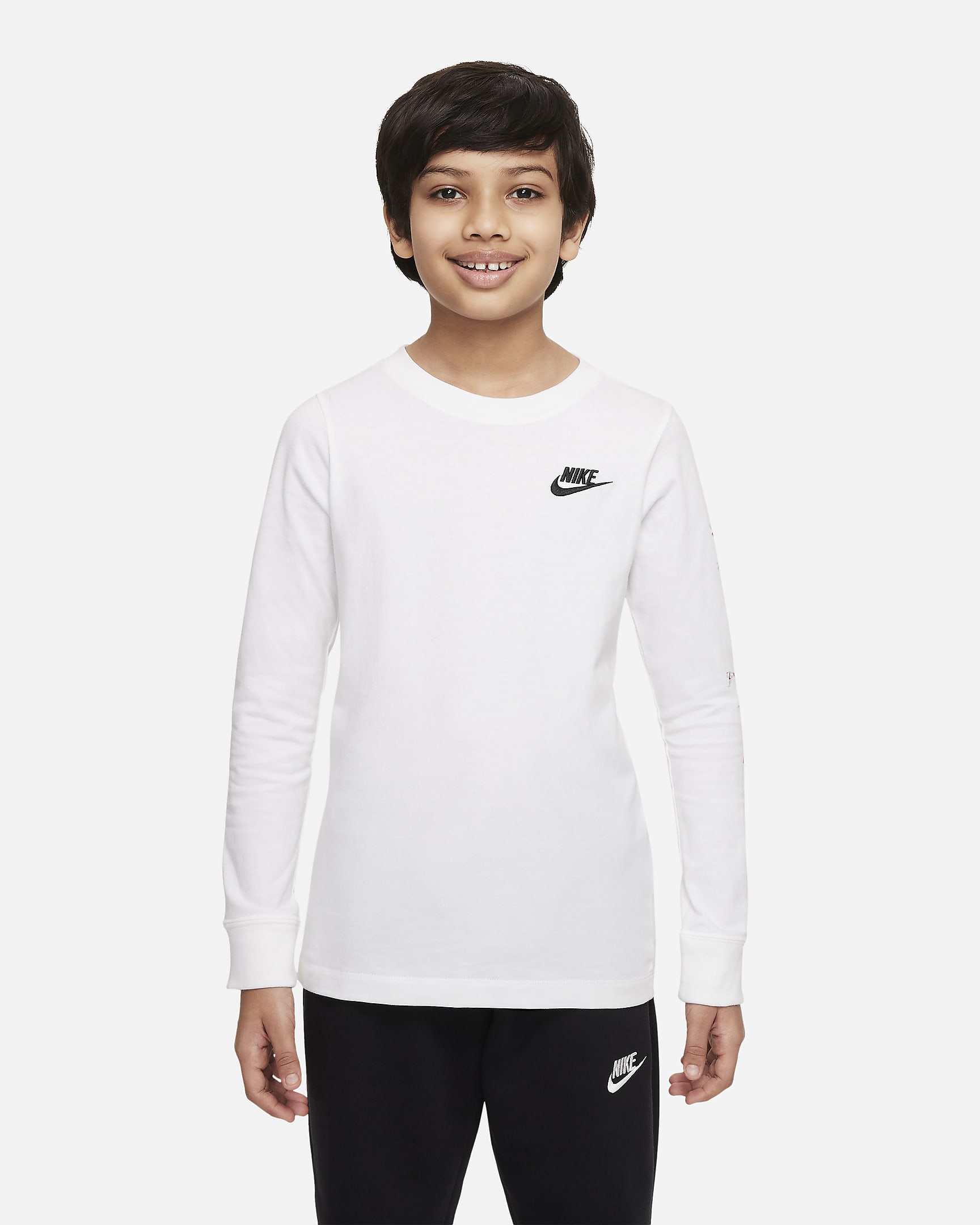ナイキ スポーツウェア ジュニア (ボーイズ) ロングスリーブ Tシャツ - ホワイト
