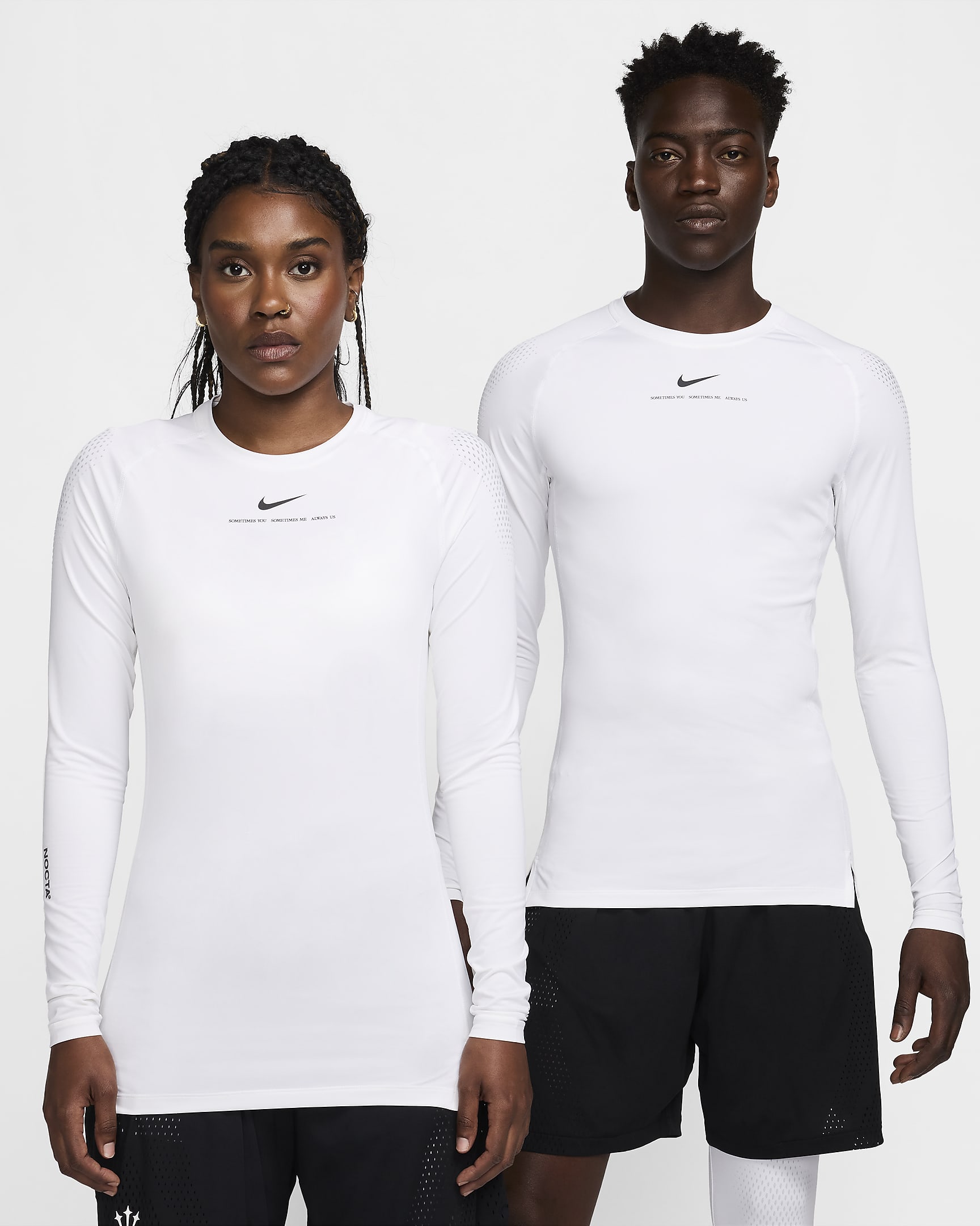 Maglia strato base da basket a manica lunga NOCTA – Uomo - Bianco/Nero