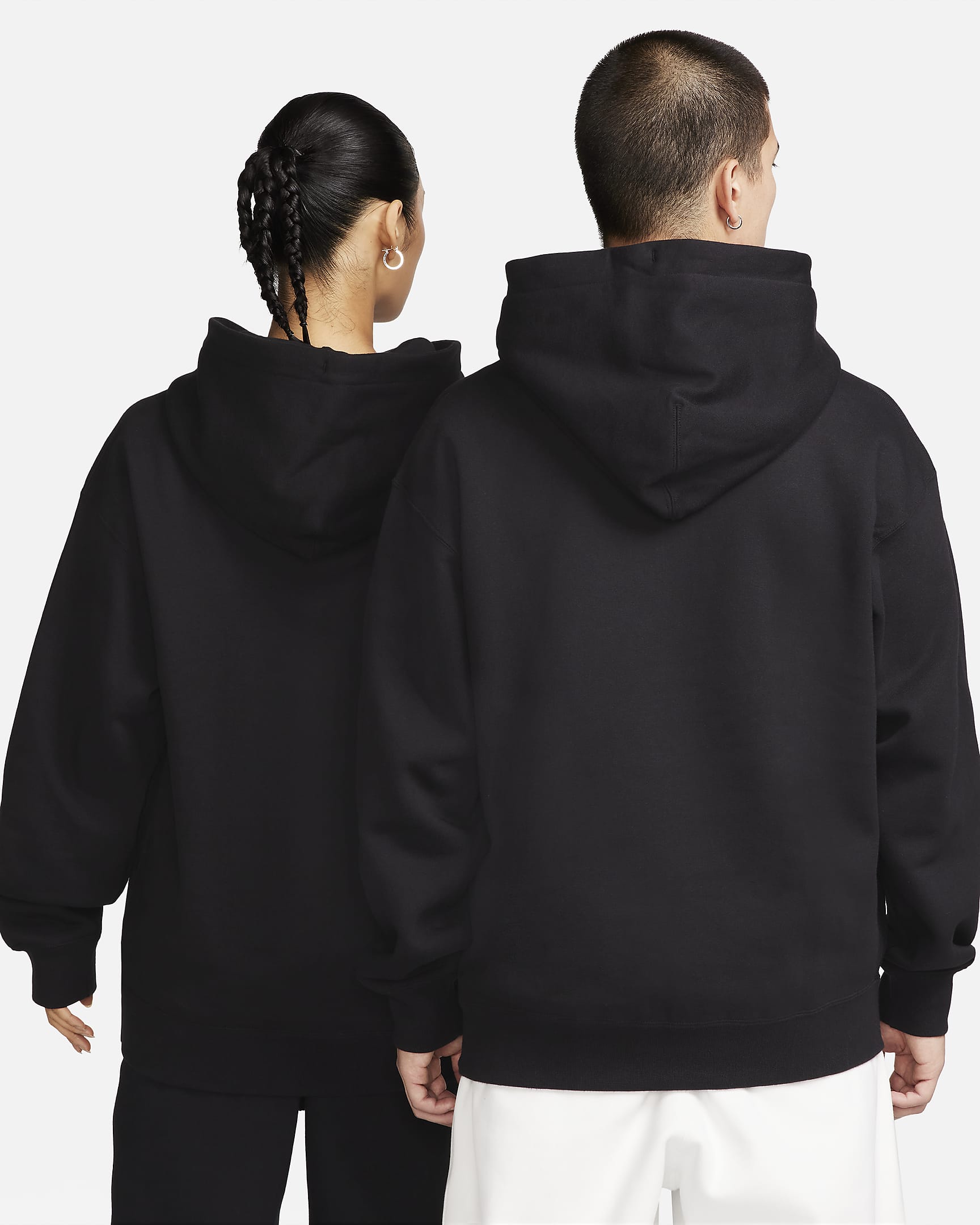 Nike Solo Swoosh Men's Fleece Pullover Hoodie - Black/White