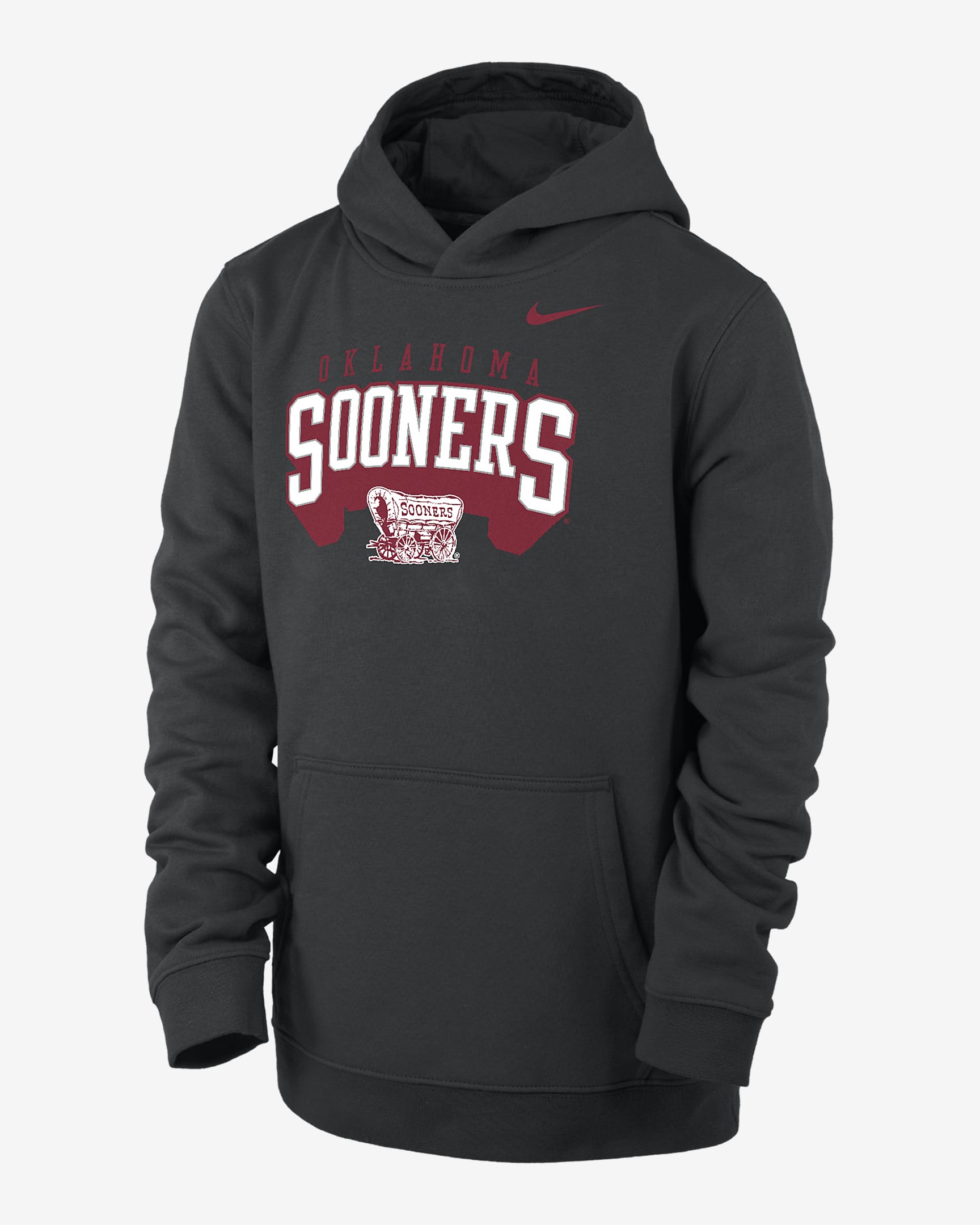 Oklahoma Club Fleece Big Kids' (Boys') Nike College Pullover Hoodie - Black