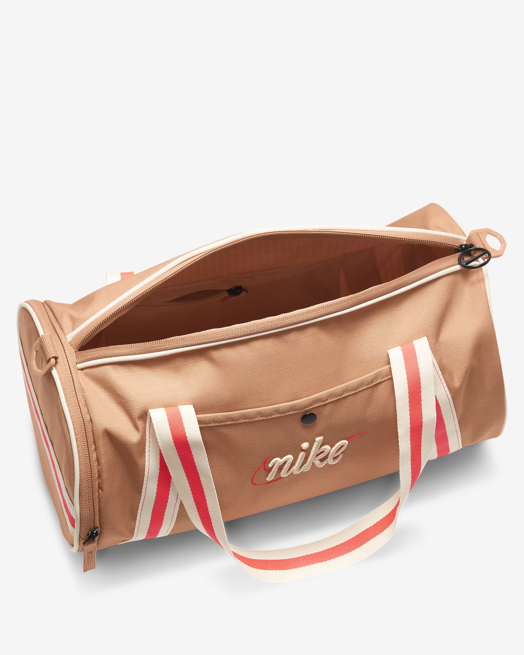 Nike Heritage Retro Duffel Bag (13L) - Amber Brown/Bright Crimson/Guava Ice