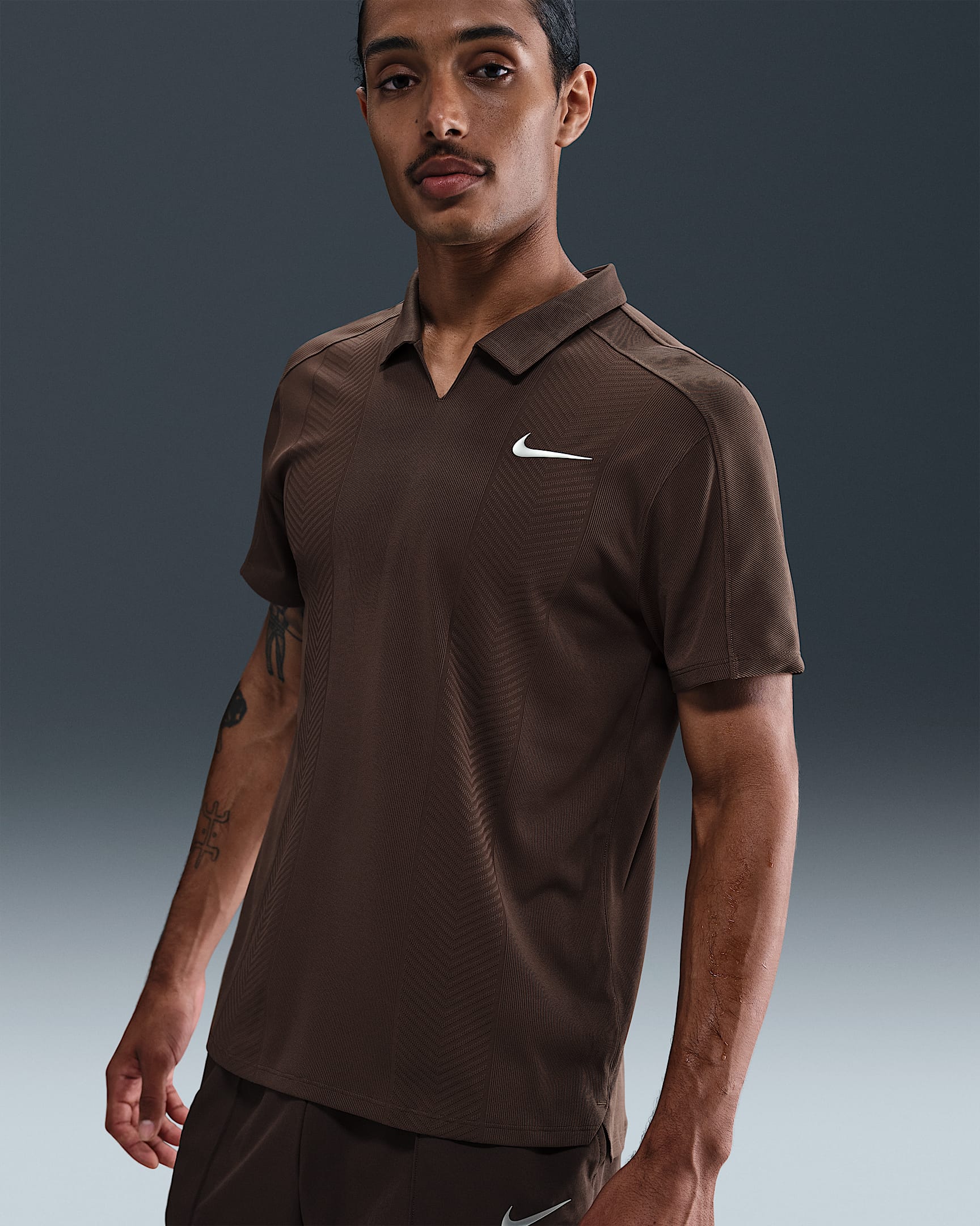 NikeCourt Slam Men's Dri-FIT ADV Tennis Polo - Baroque Brown