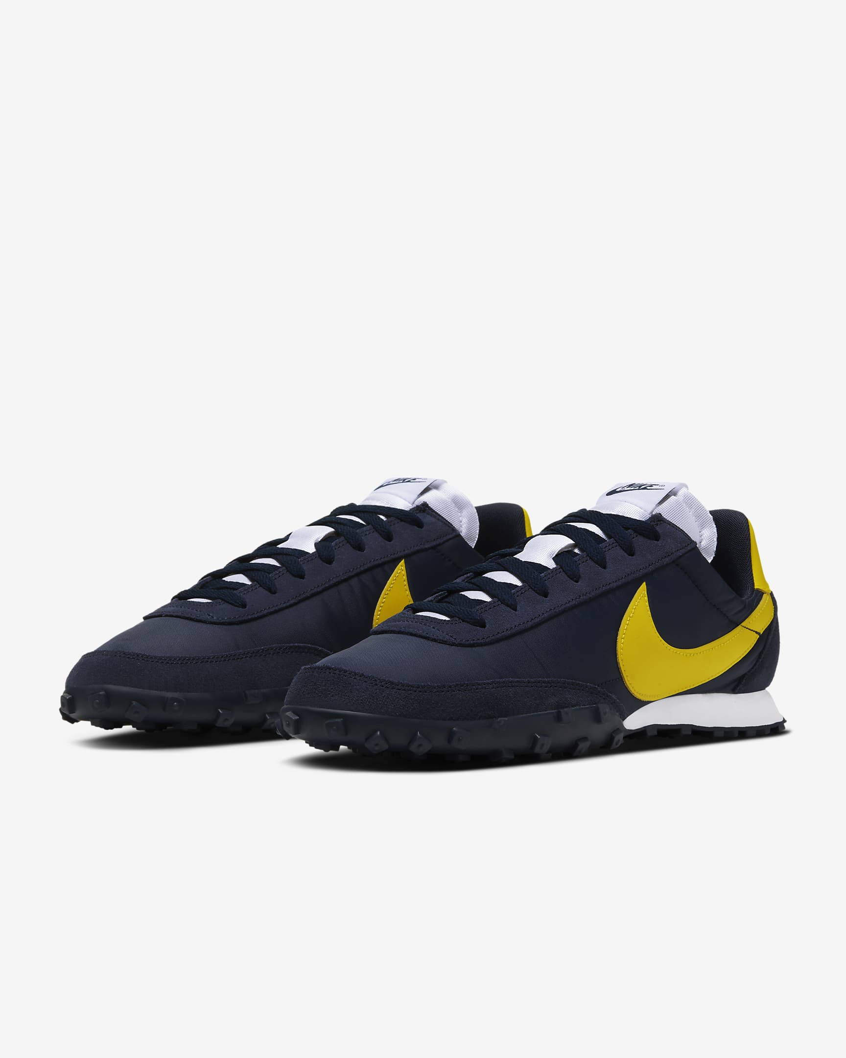 Nike Waffle Racer Men's Shoes - Obsidian/White/Chrome Yellow