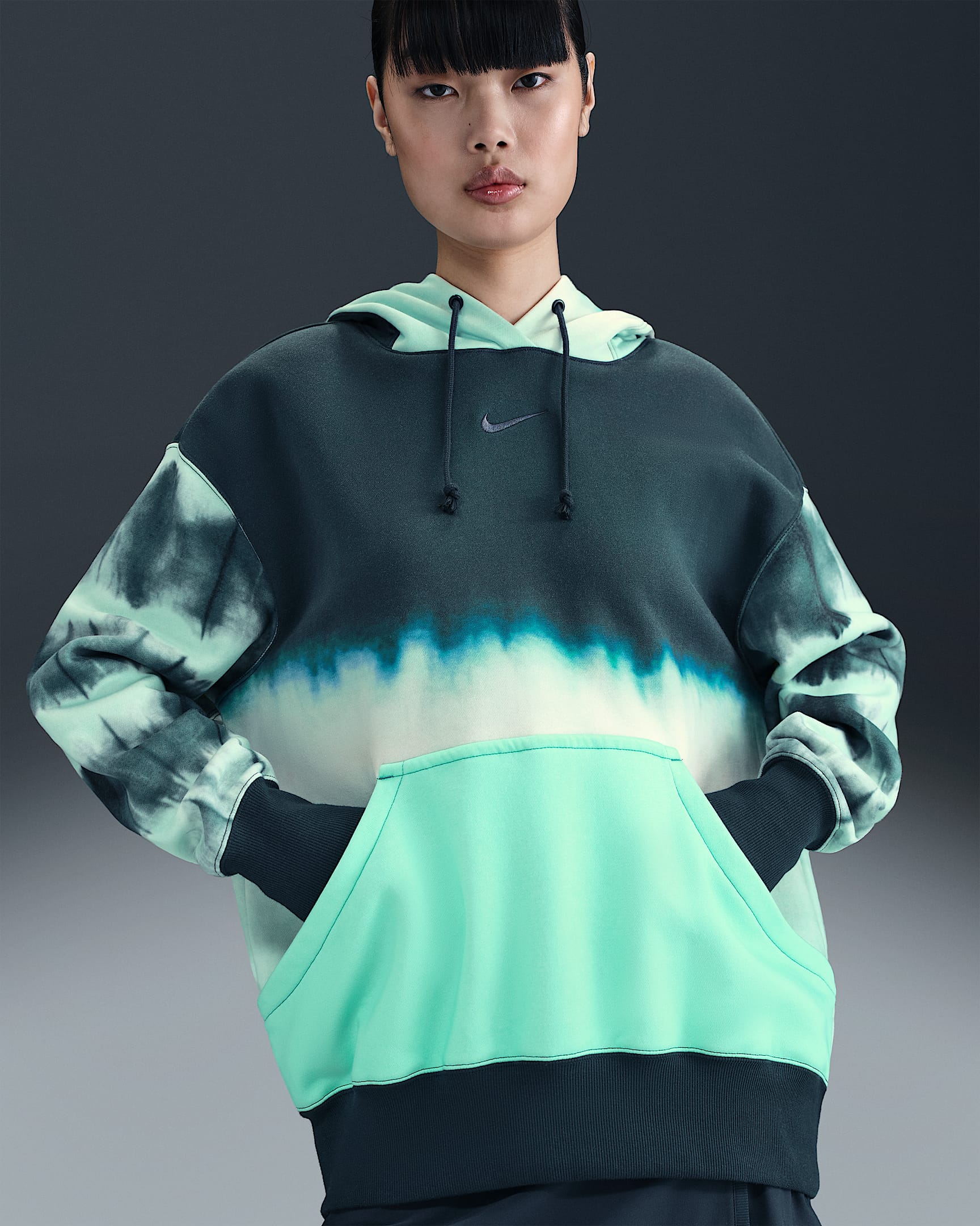 Nike Sportswear Phoenix Fleece x NorBlack NorWhite Women's Oversized Printed Pullover Hoodie - Armory Navy