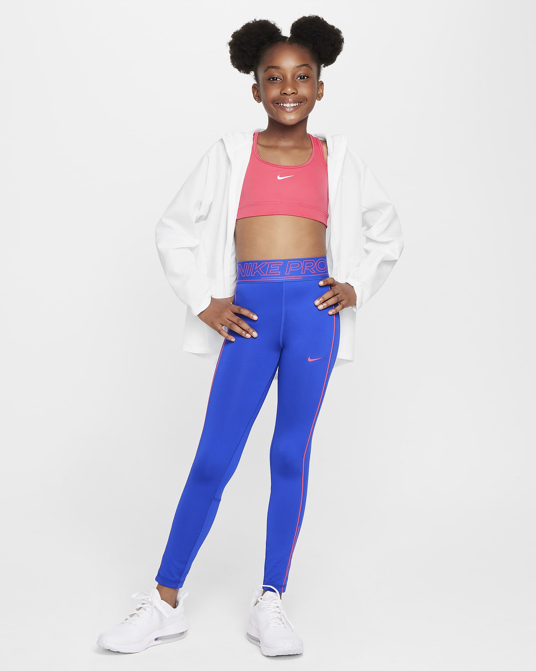 Nike Swoosh Older Kids' (Girls') Sports Bra - Aster Pink/White