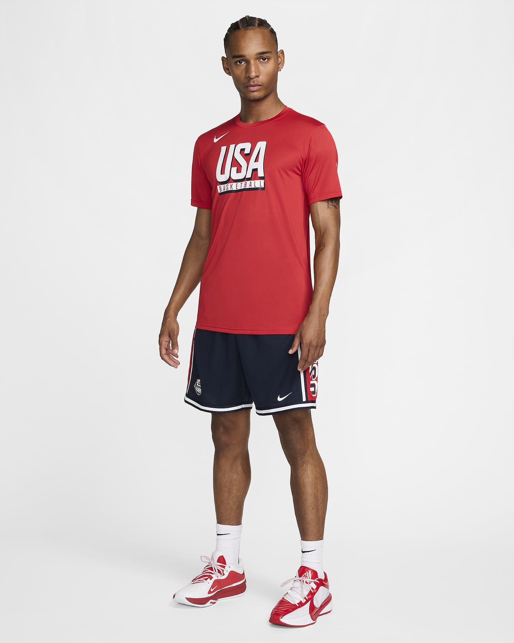 USA Training Men's Nike Basketball T-Shirt - Sport Red/Sport Red/White