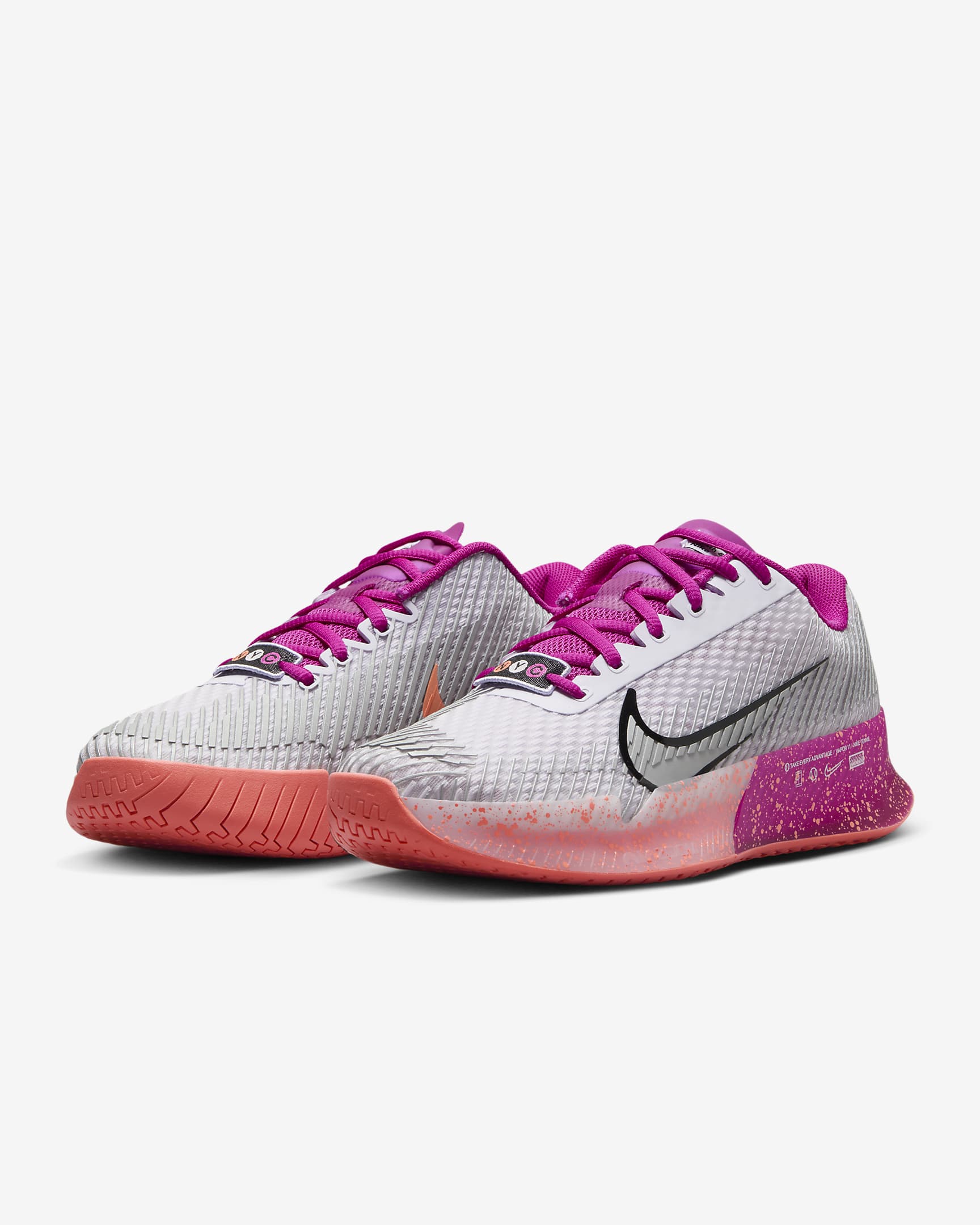 NikeCourt Vapor 11 HC Premium Women's Hard Court Tennis Shoes - Barely Grape/Vivid Grape/Light Wild Mango/Metallic Silver