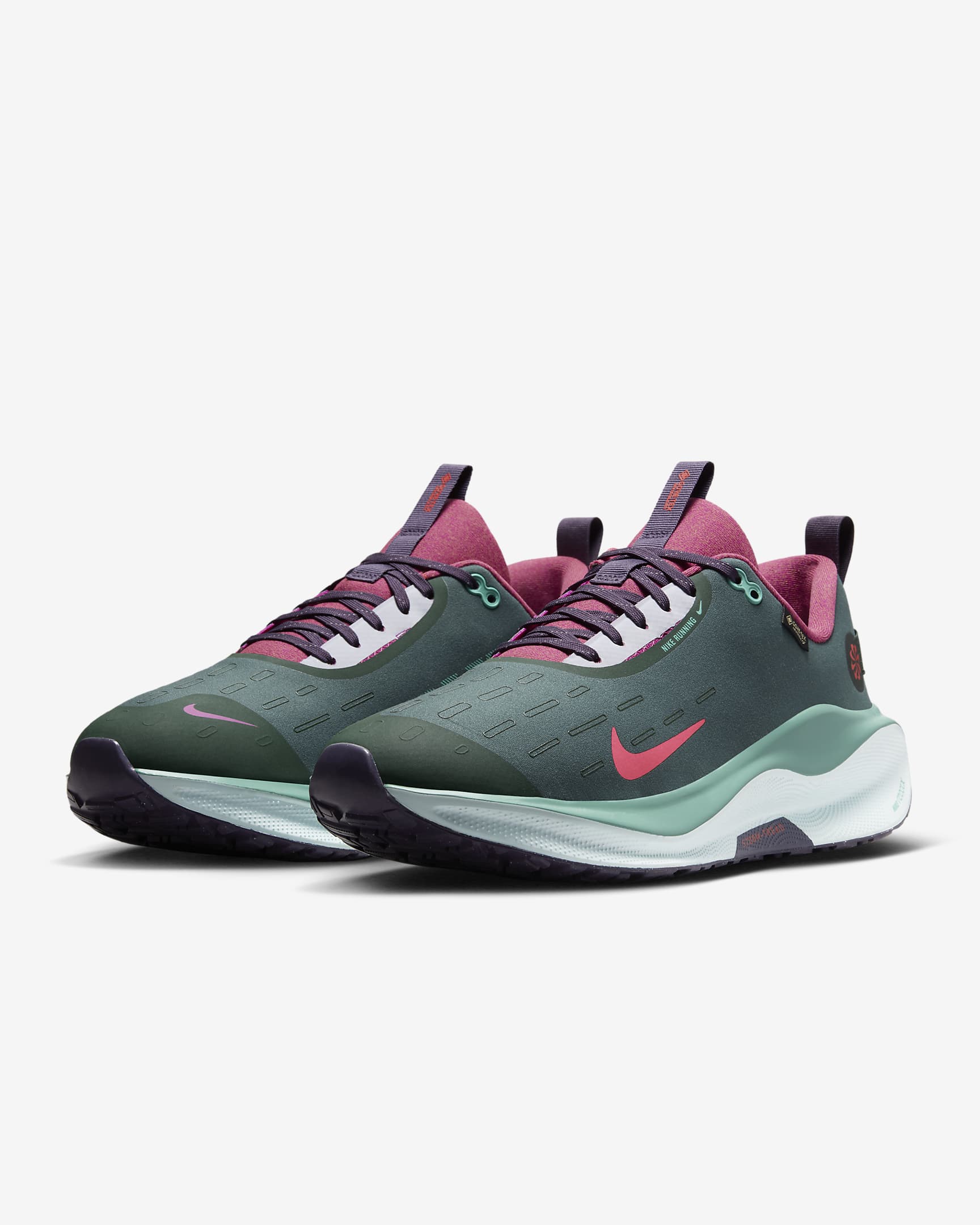 Nike InfinityRN 4 GORE-TEX Men's Waterproof Road Running Shoes - Vintage Green/Dark Raisin/Green Frost/Bright Crimson