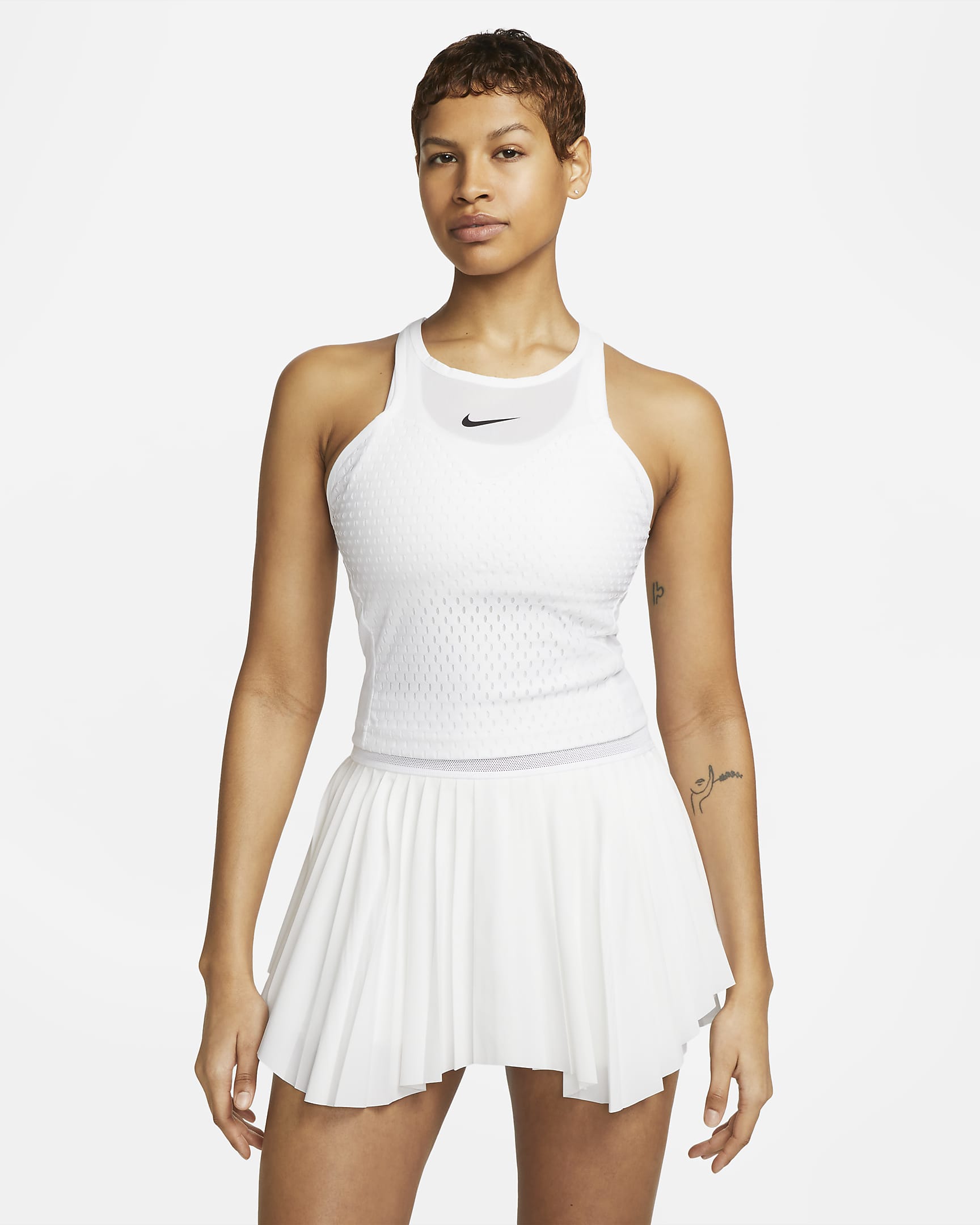 NikeCourt Dri-FIT Slam Women's Tennis Tank Top - White/Black