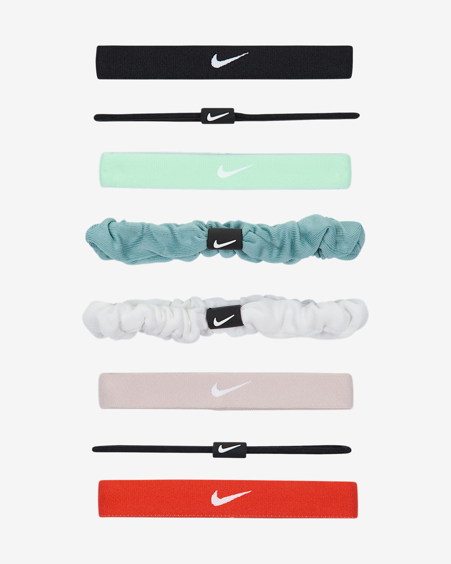 Nike Flex Classic vegyes hajgumik (8 darabos csomag) - Fekete/Fekete/Fehér