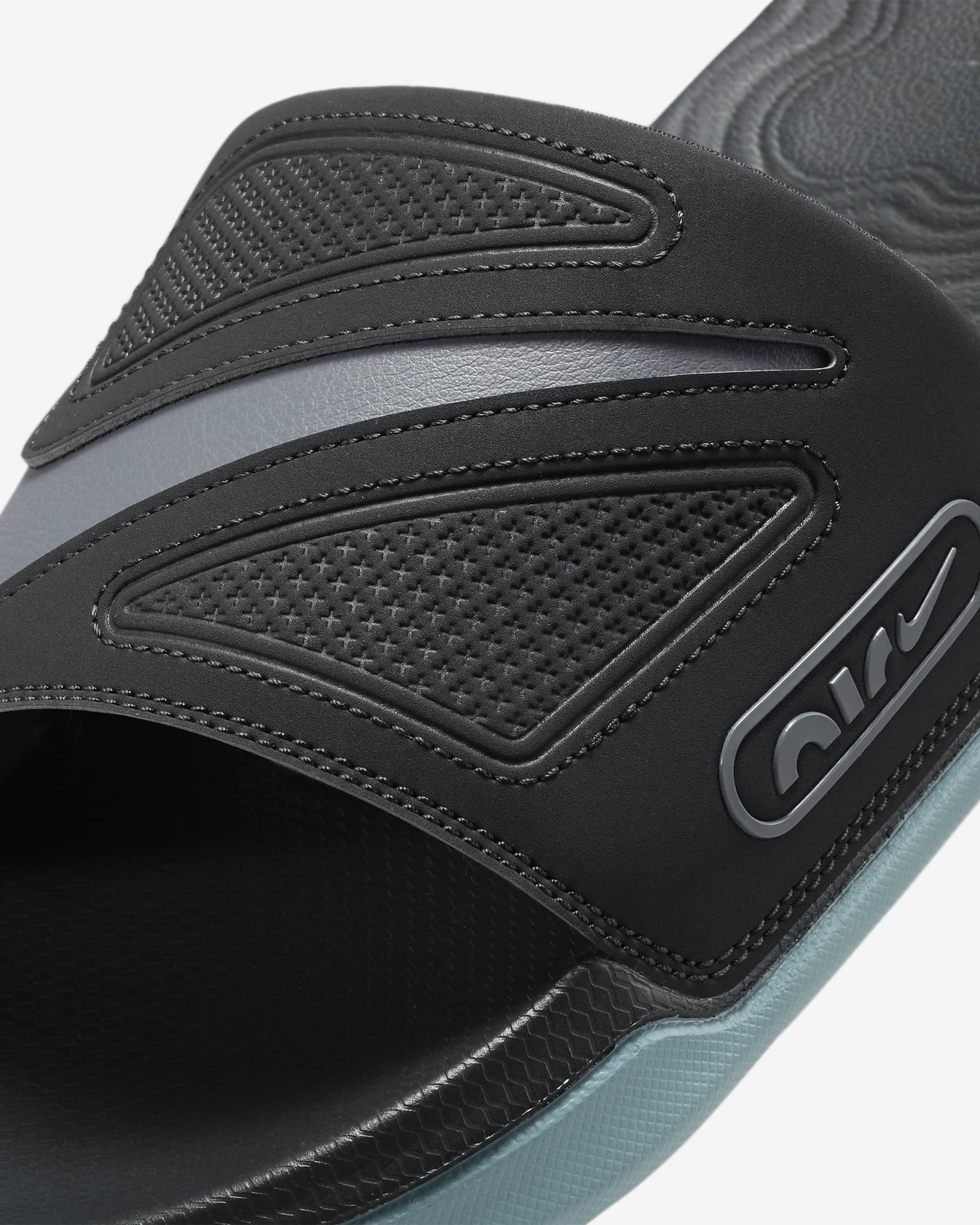 Nike Air Max Cirro Men's Slides - Dark Smoke Grey/Dark Smoke Grey/Denim Turquoise/Cool Grey