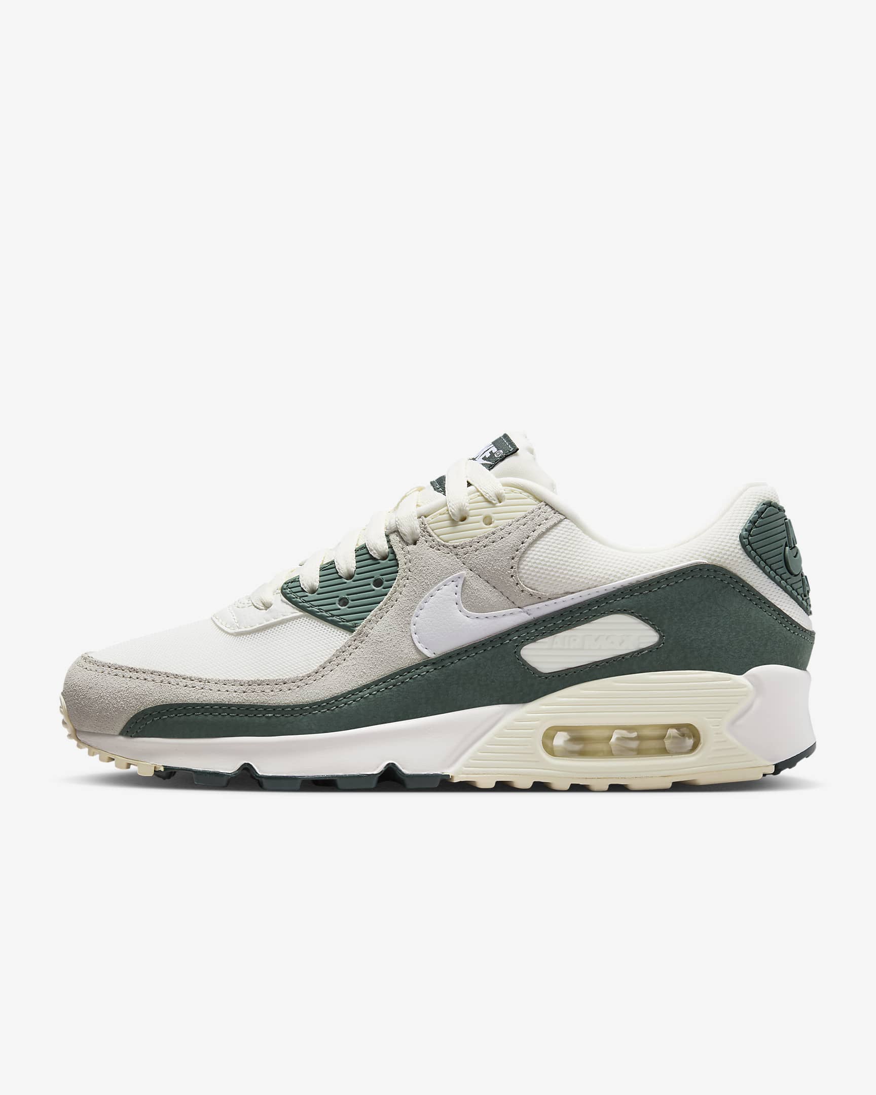 Nike Air Max 90-sko til kvinder - Sail/Vintage Green/Coconut Milk/hvid