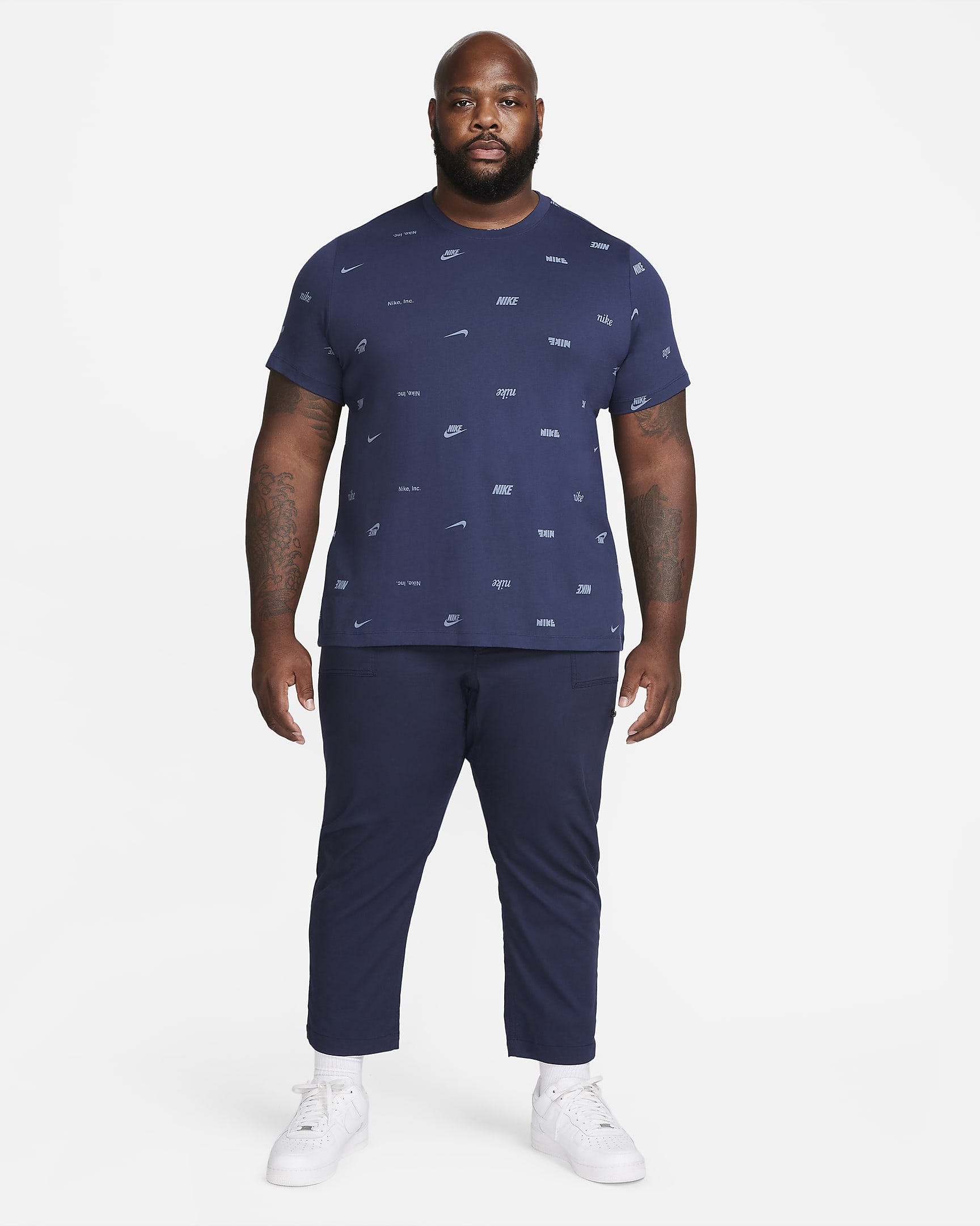 Nike Club Men's Allover Print T-Shirt - Midnight Navy