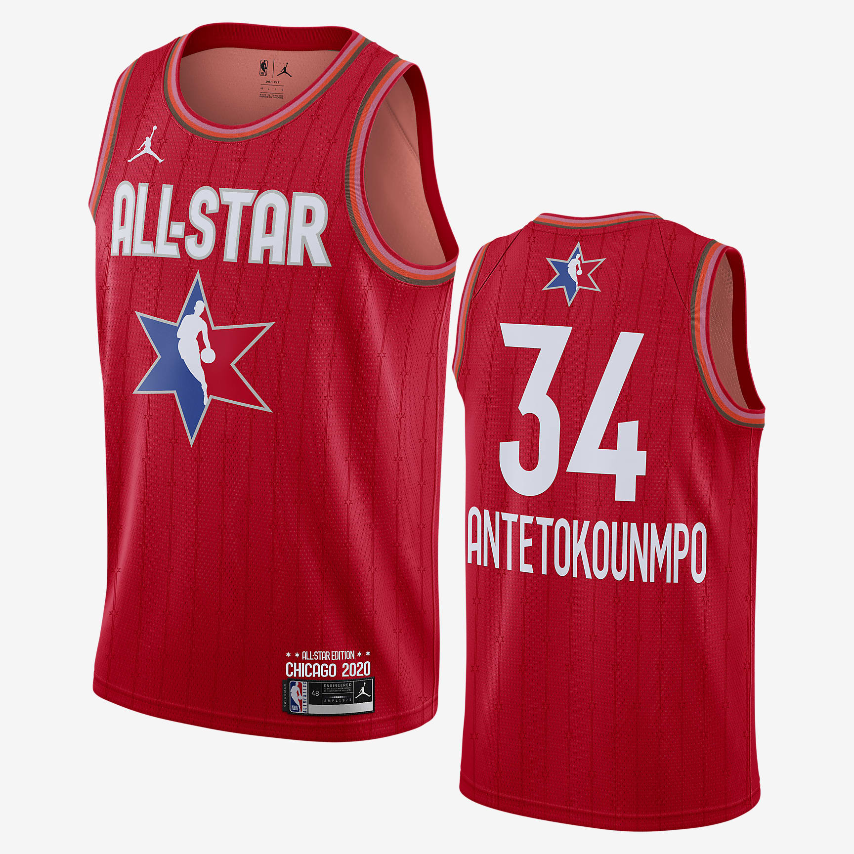 Giannis Antetokounmpo All-Star Jordan NBA Swingman Jersey. Nike RO