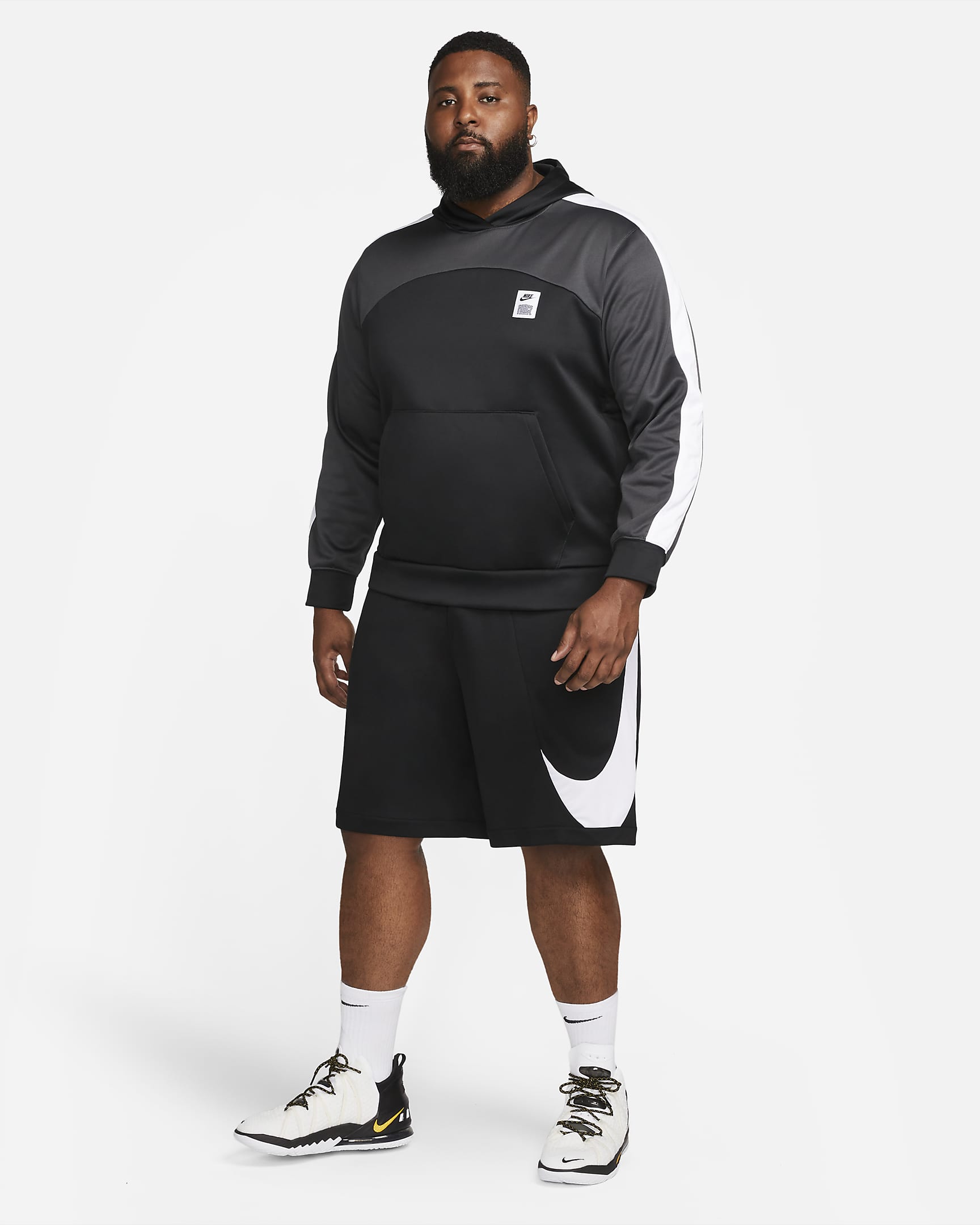 Nike Starting 5 Men's Therma-FIT Basketball Hoodie - Black/Dark Smoke Grey/White/Dark Smoke Grey