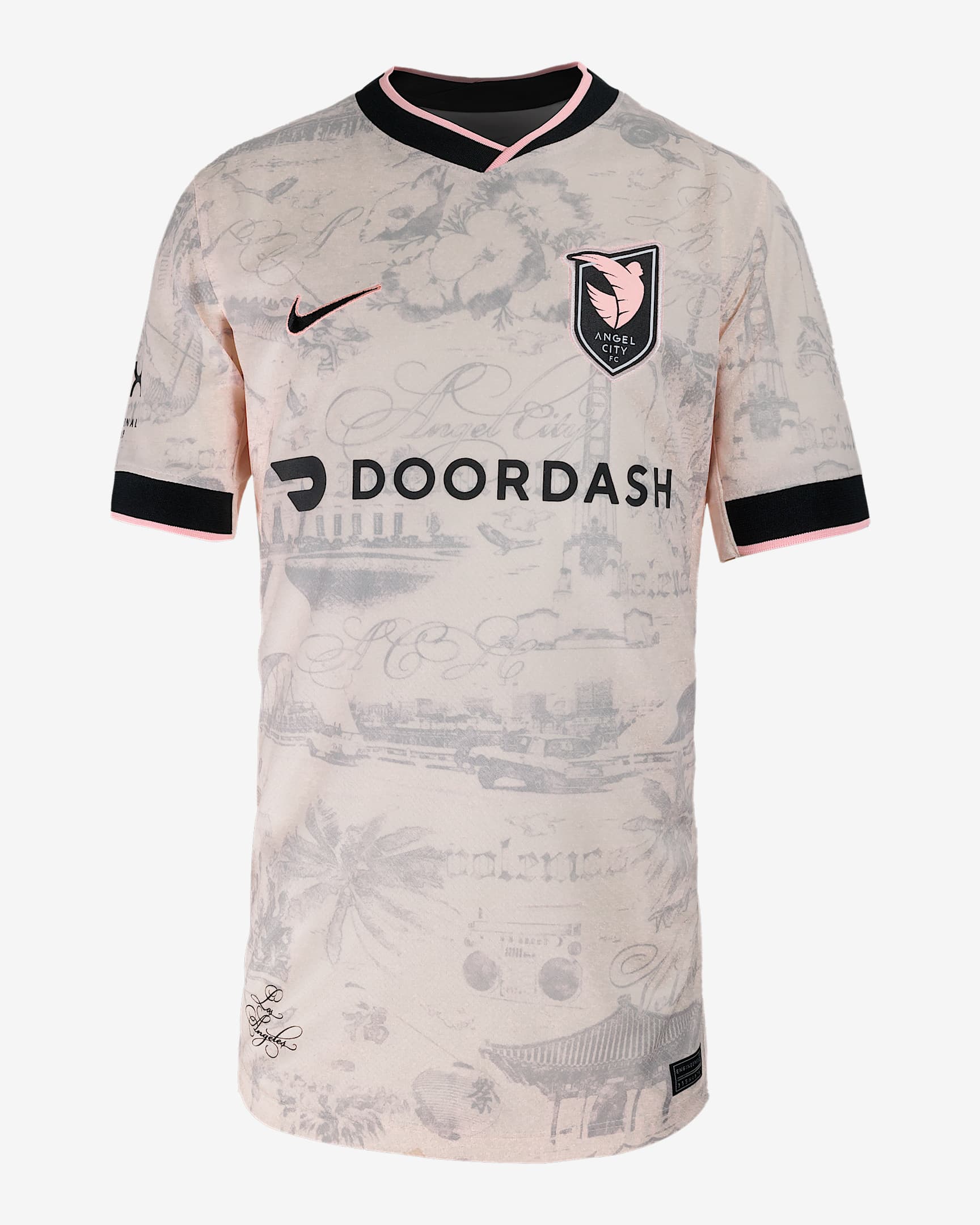Giselle Thompson Angel City FC 2025 Stadium Away Big Kids' Nike Dri-FIT NWSL Replica Jersey - Light Soft Pink/Atmosphere Grey