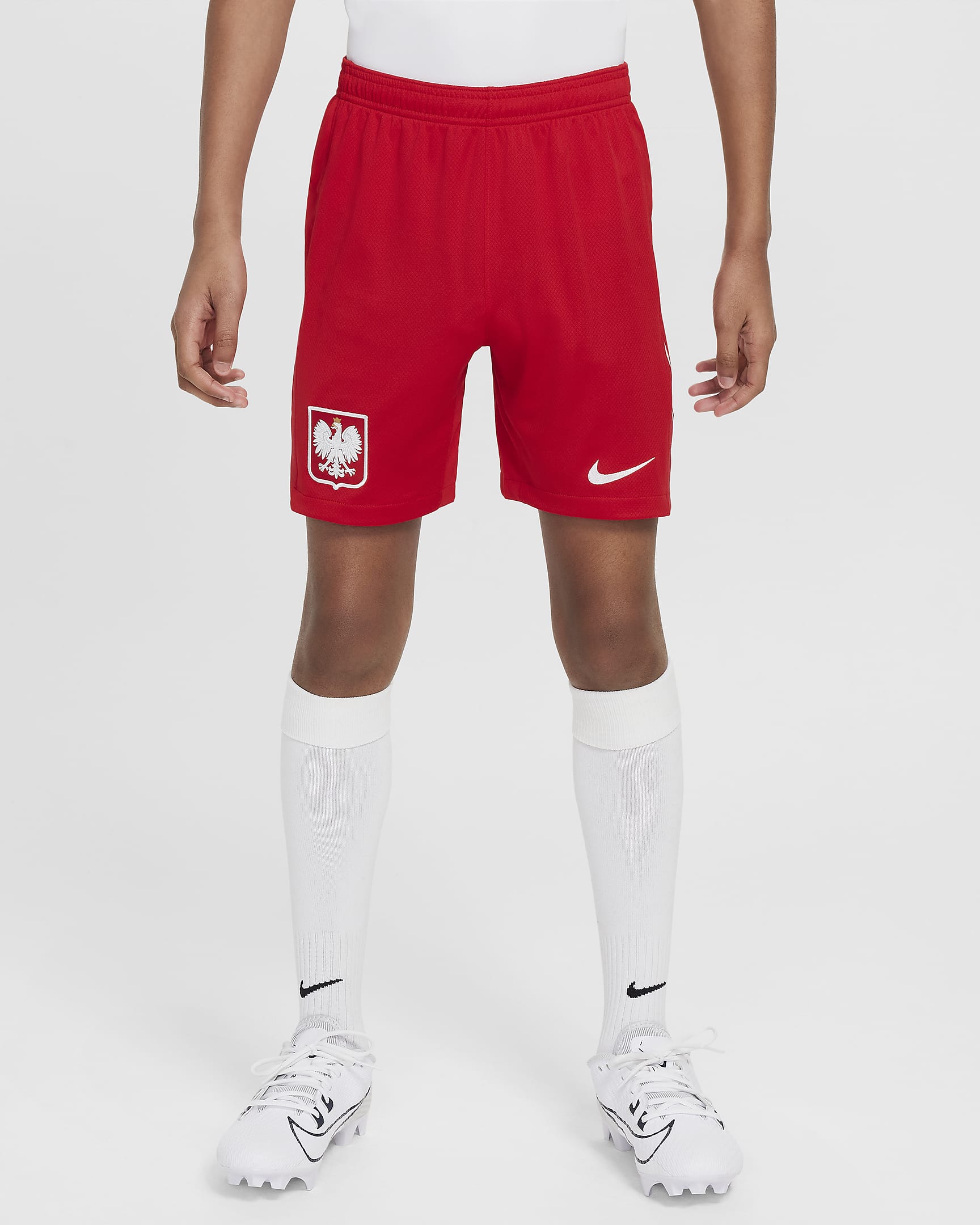 Polen 2024/25 Stadium Thuis/Uit Nike replica voetbalshorts met Dri-FIT voor kids - Sport Red/Wit/Wit