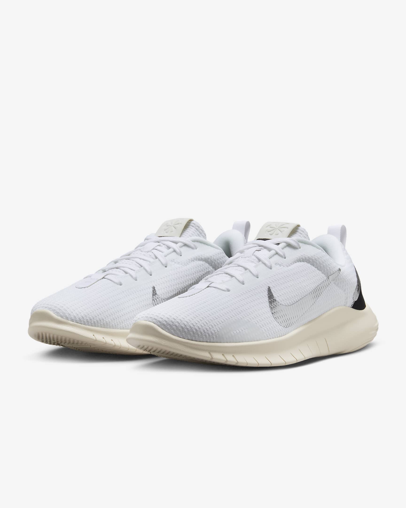 Nike Flex Experience Run 12 Women's Road Running Shoes - White/Sail/Coconut Milk/Metallic Silver