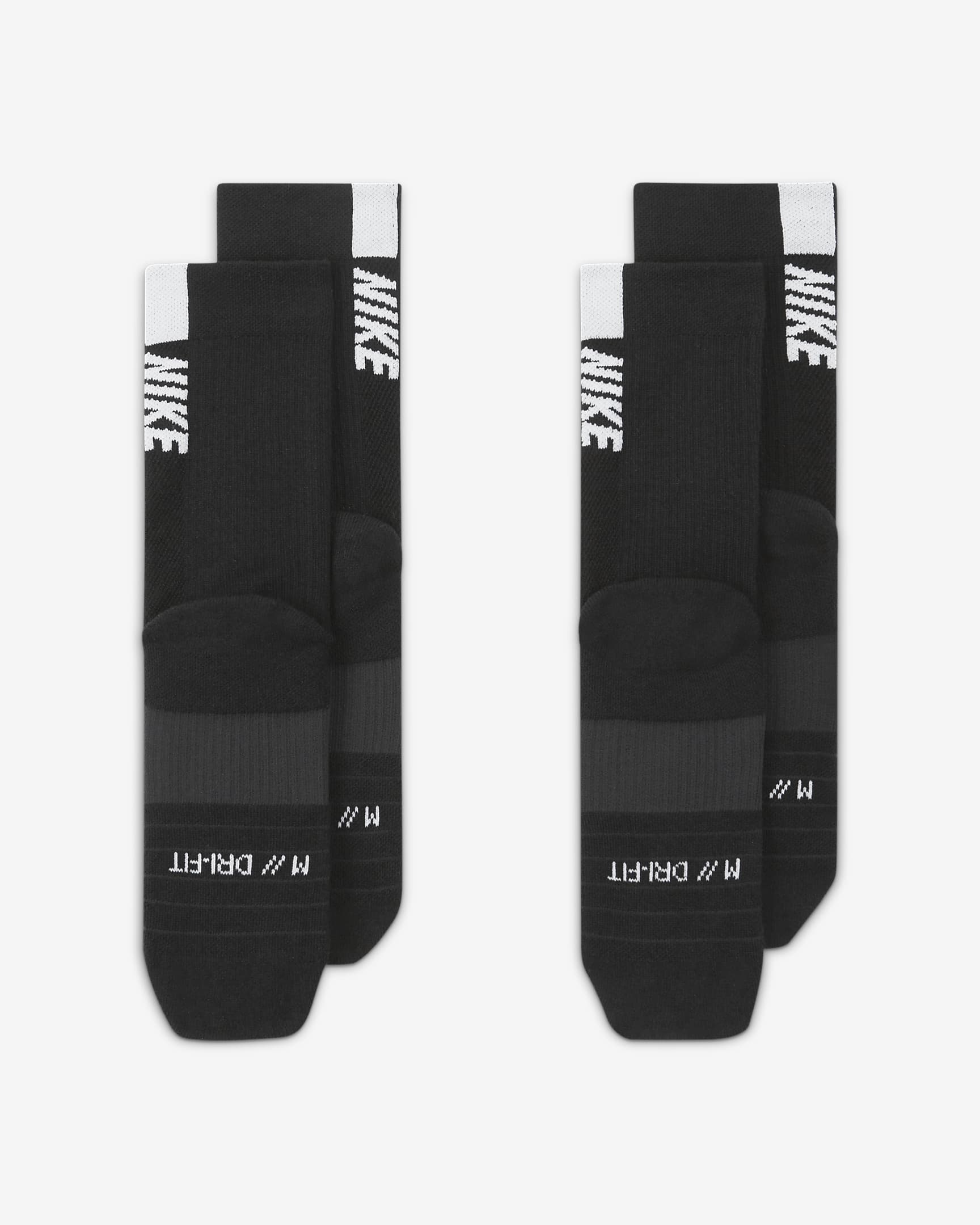 Chaussettes mi-mollet Nike Multiplier (2 paires) - Noir/Blanc